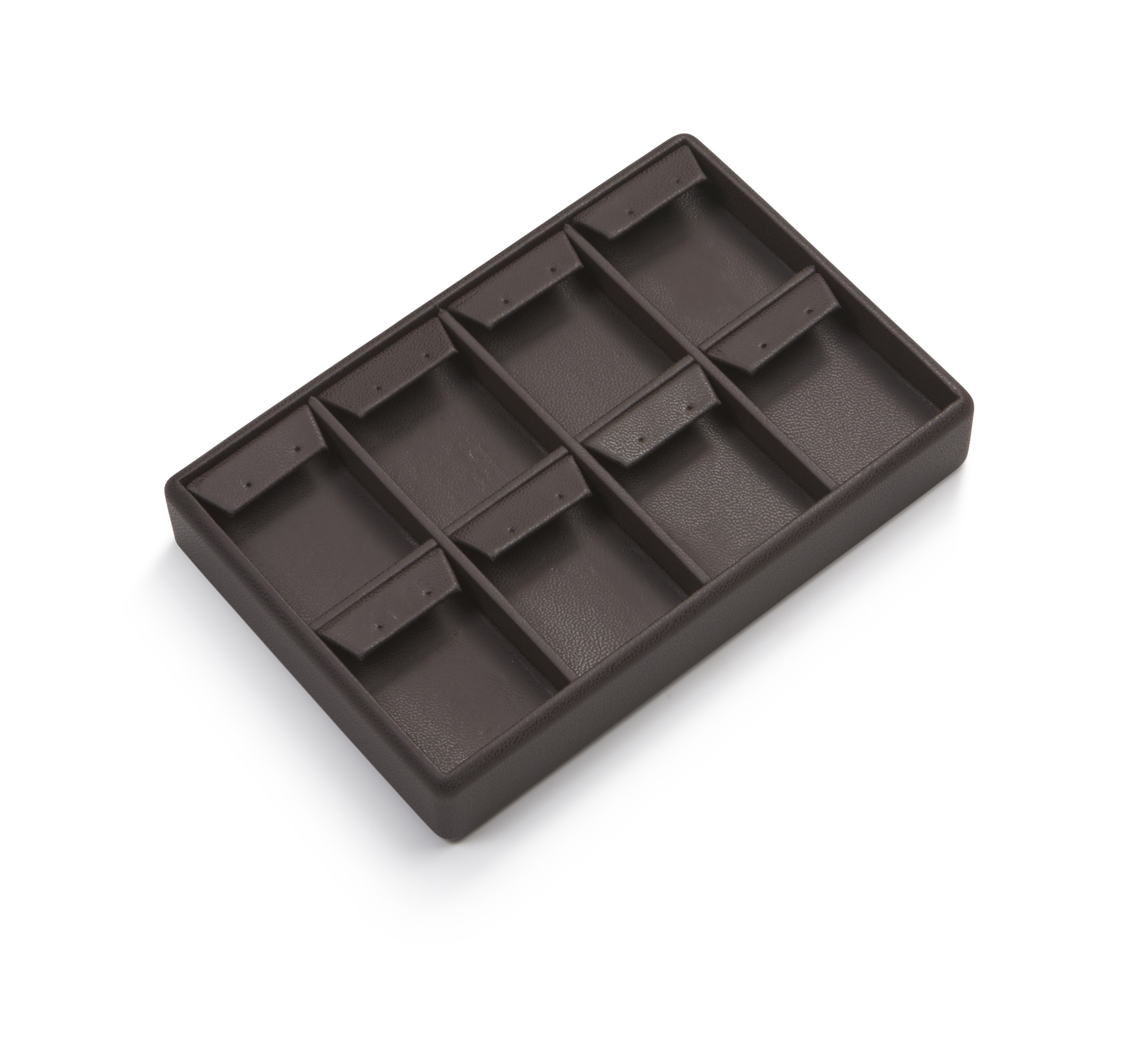 Chocolate Leatherette 8 Earring Tray