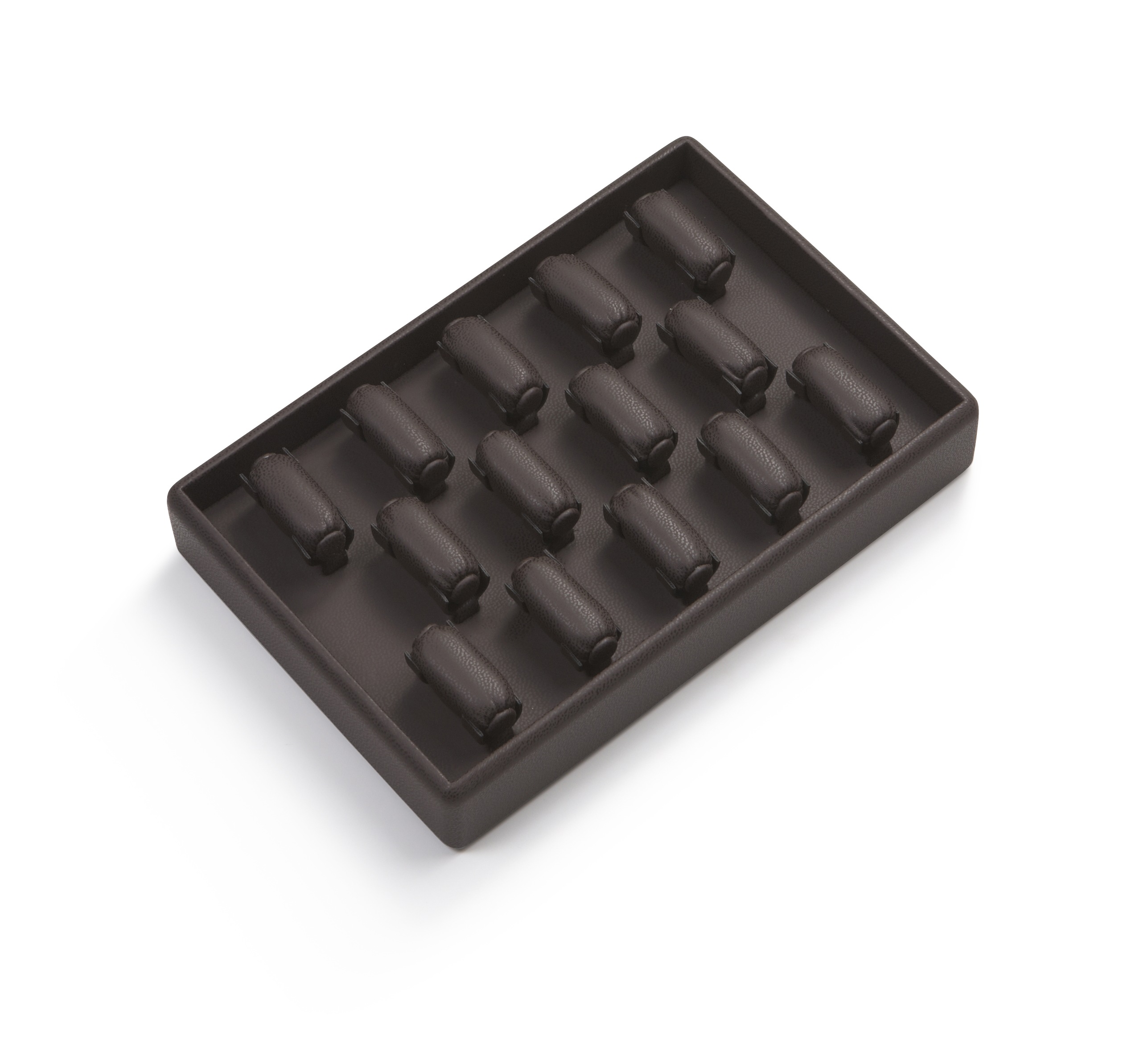 Chocolate Leatherette 14 Ring Bar Tray