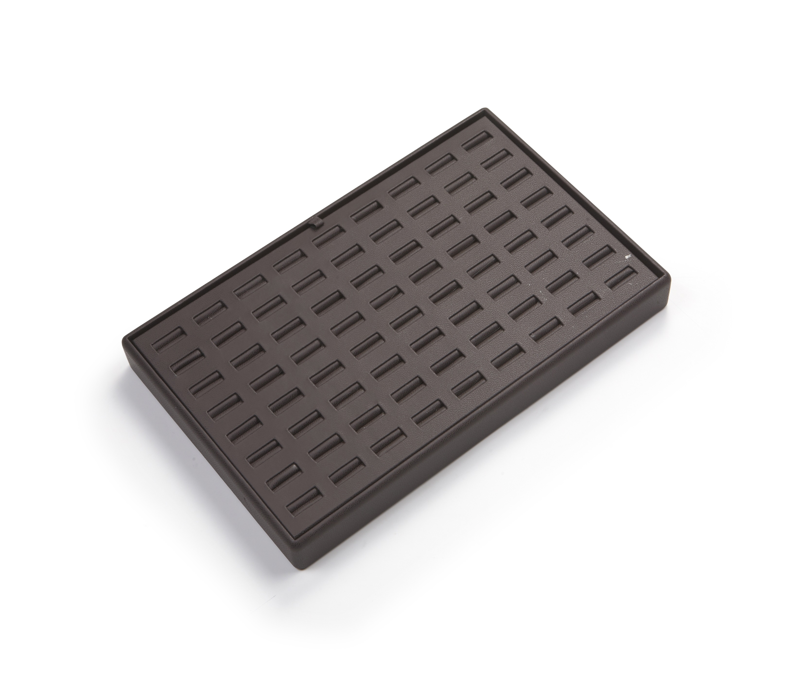 Chocolate Leatherette 54 Ring Slot Tray