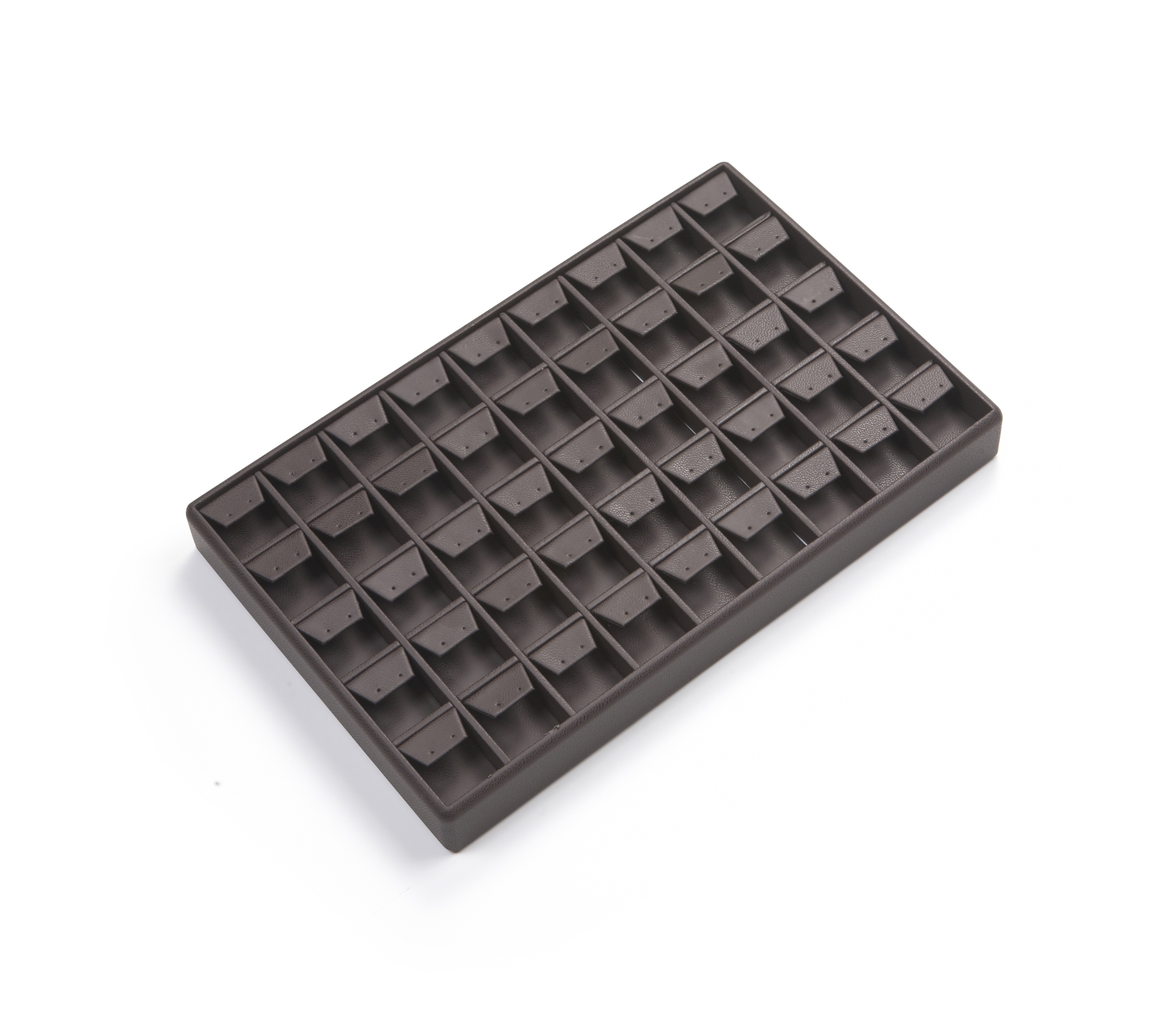 Chocolate Leatherette 45 Earring Tray