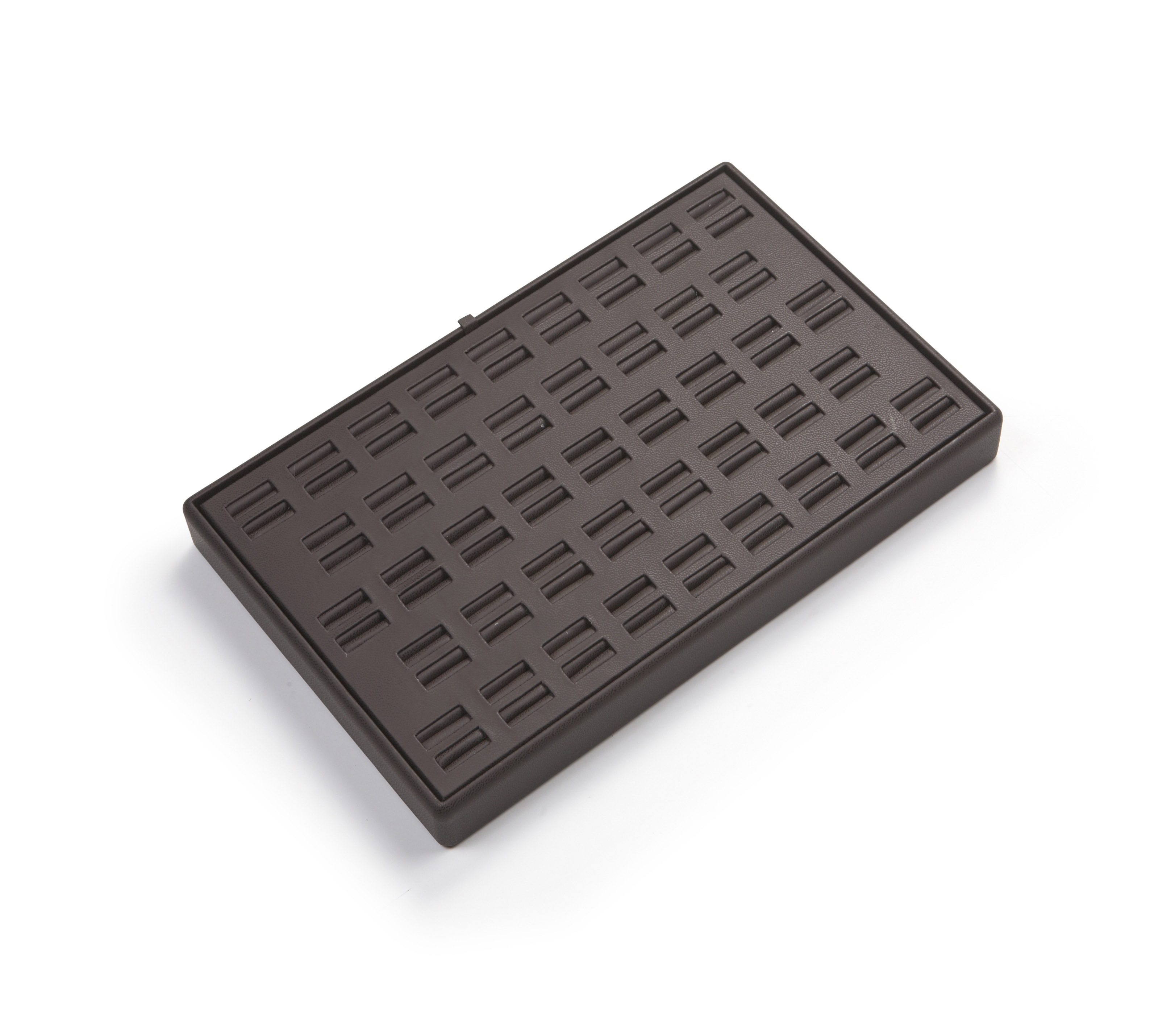 Chocolate Leatherette 86 Slot Ring Tray