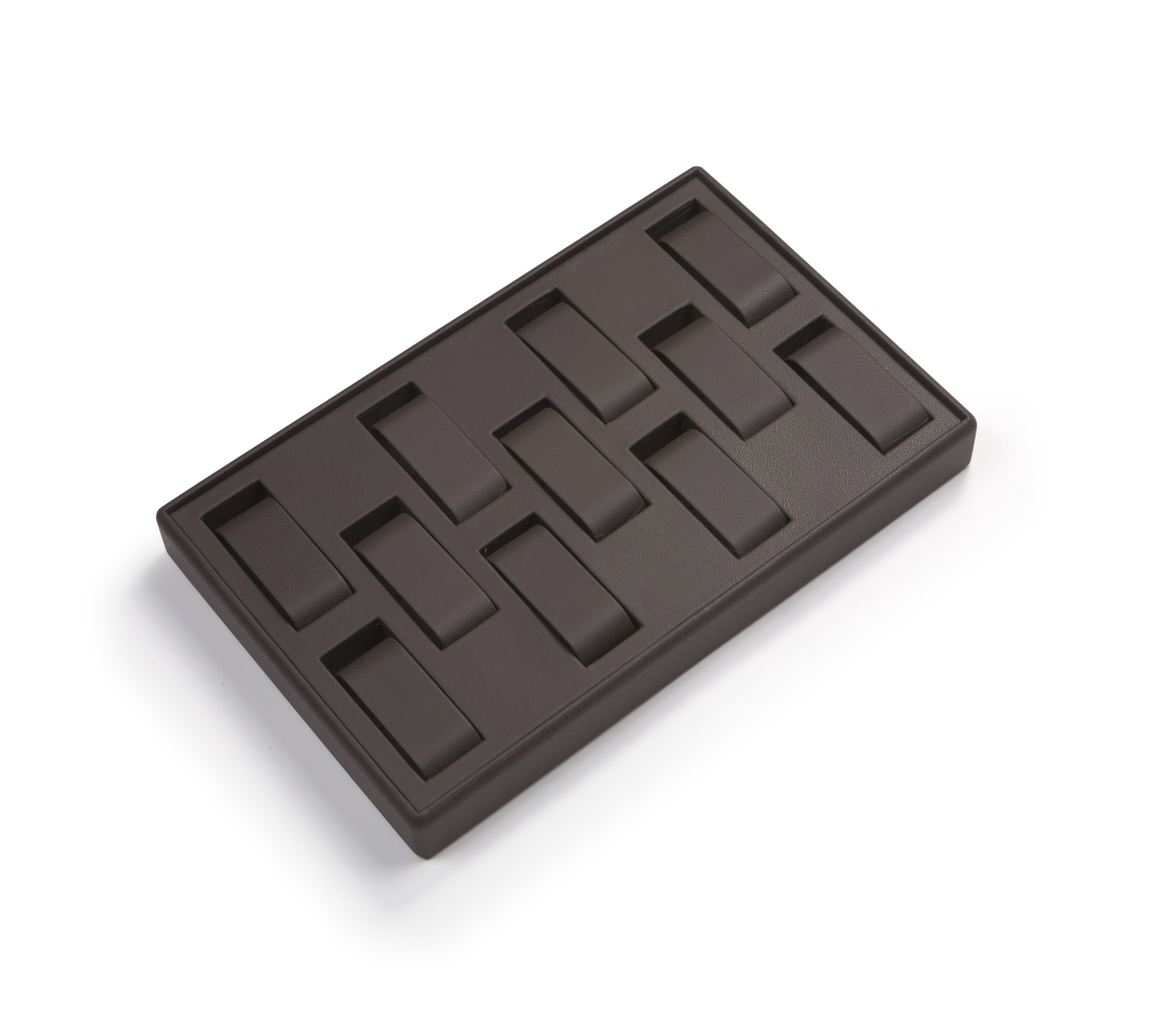 Chocolate Leatherette 11 Watch Tray