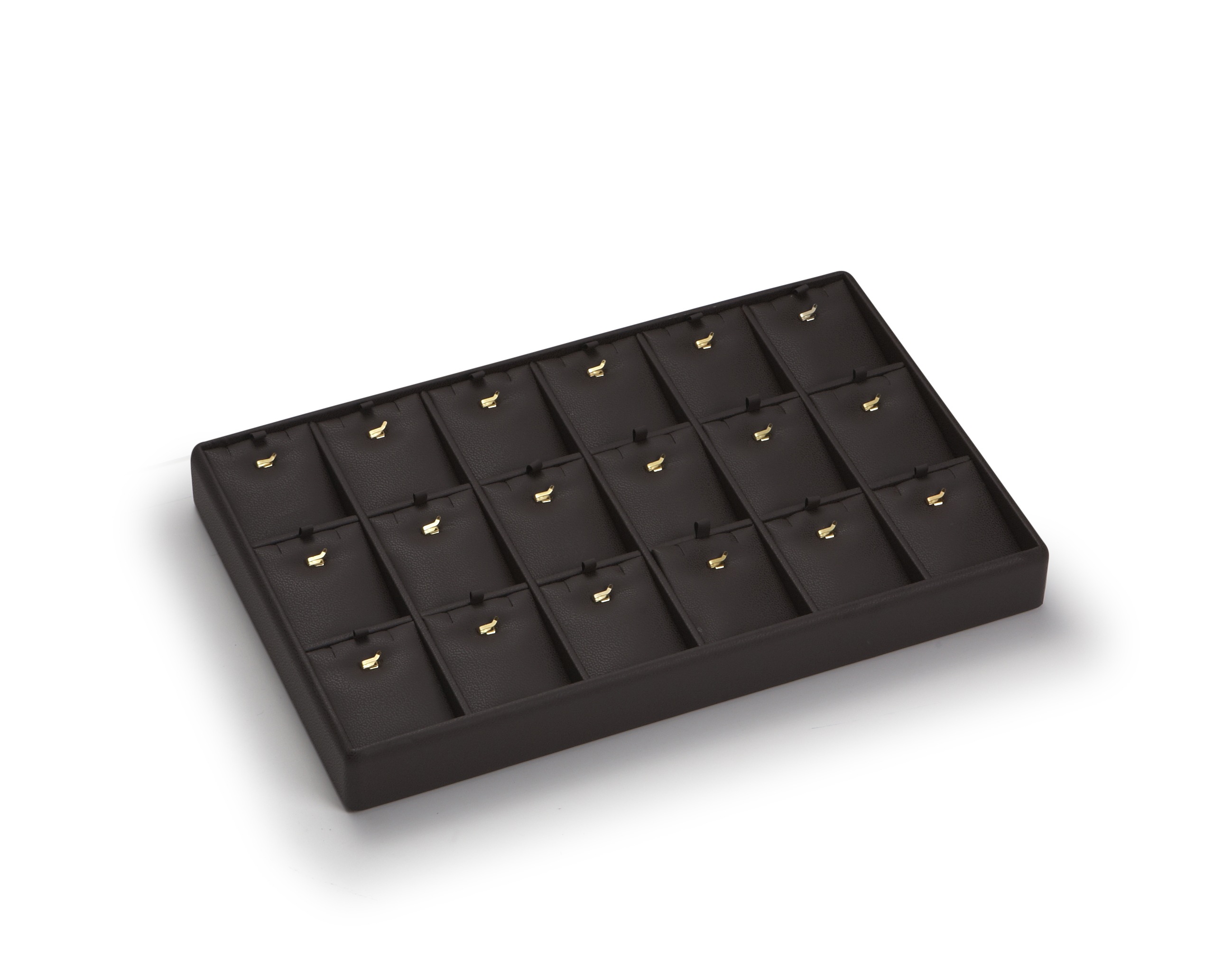 Chocolate Leatherette 18 Earring/Pendant Tray