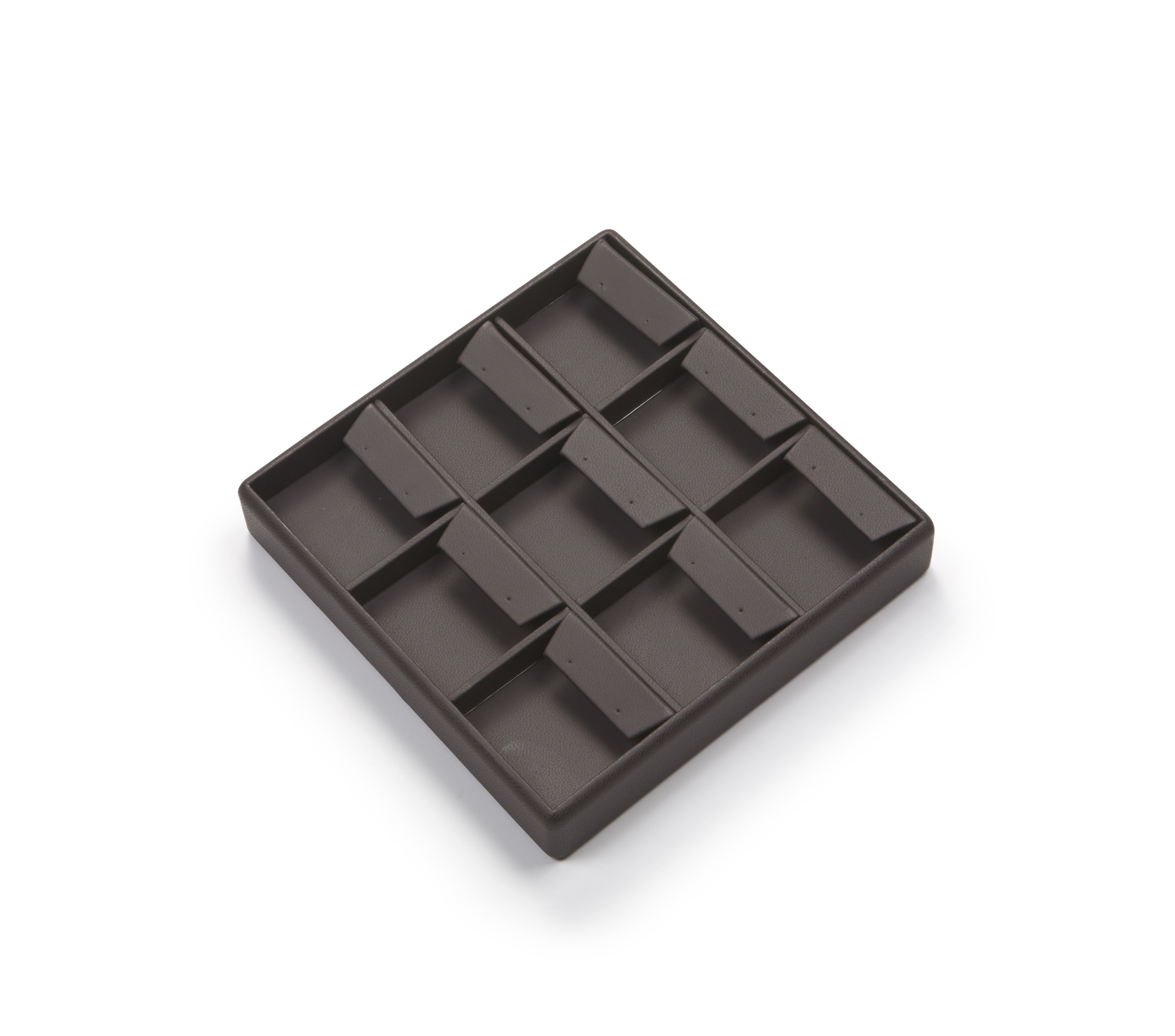 Chocolate Leatherette 9 Earring Tray