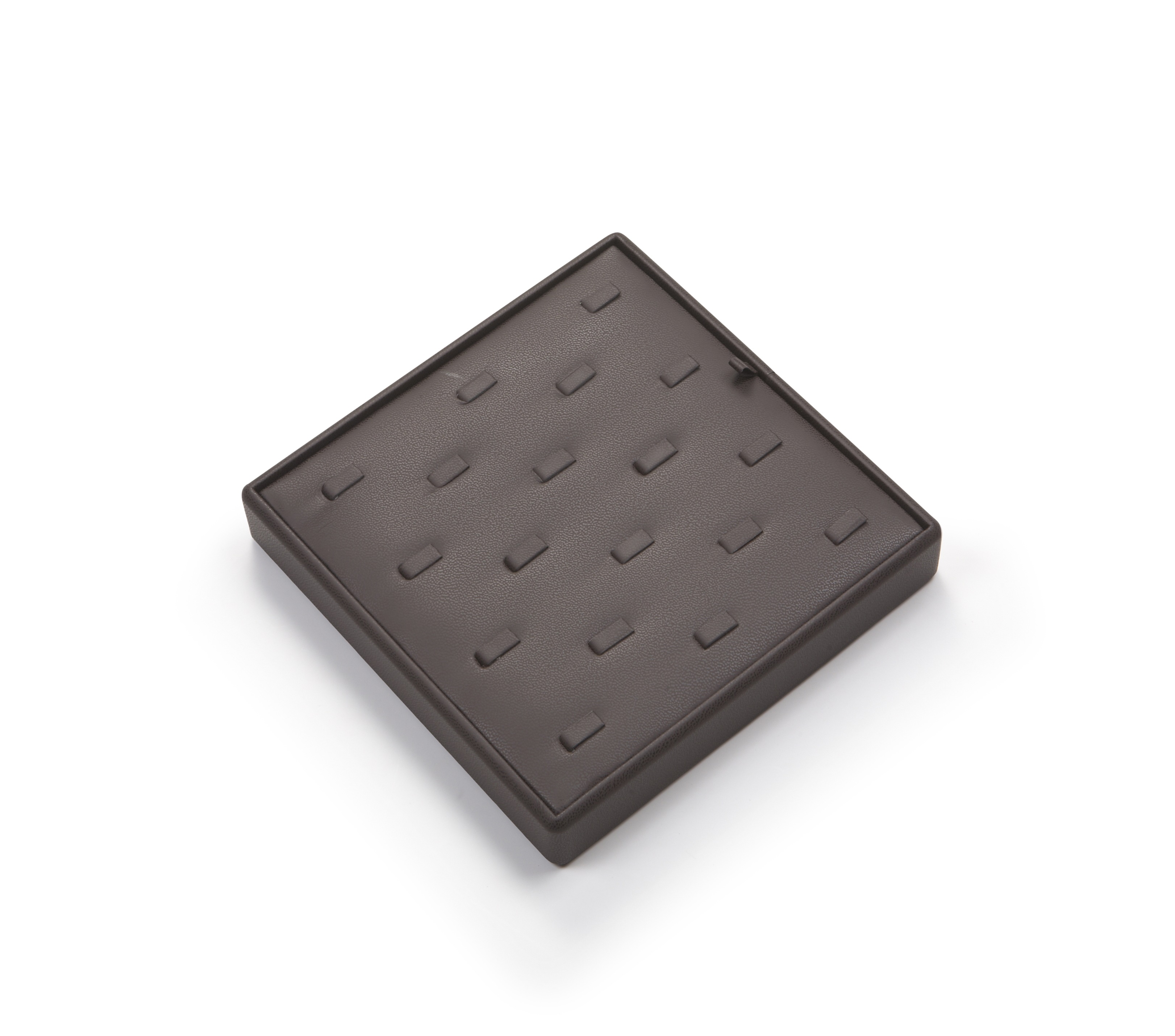 Chocolate Leatherette 18 Clip Ring Tray