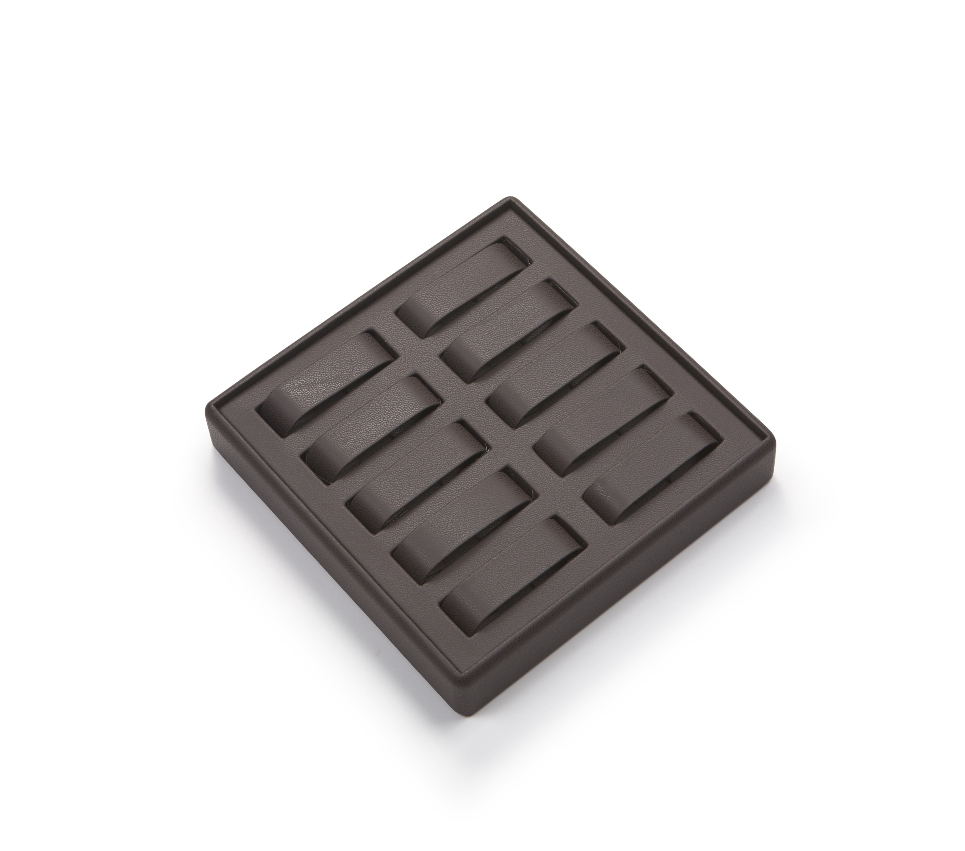 Chocolate Leatherette 10 Watch Tray