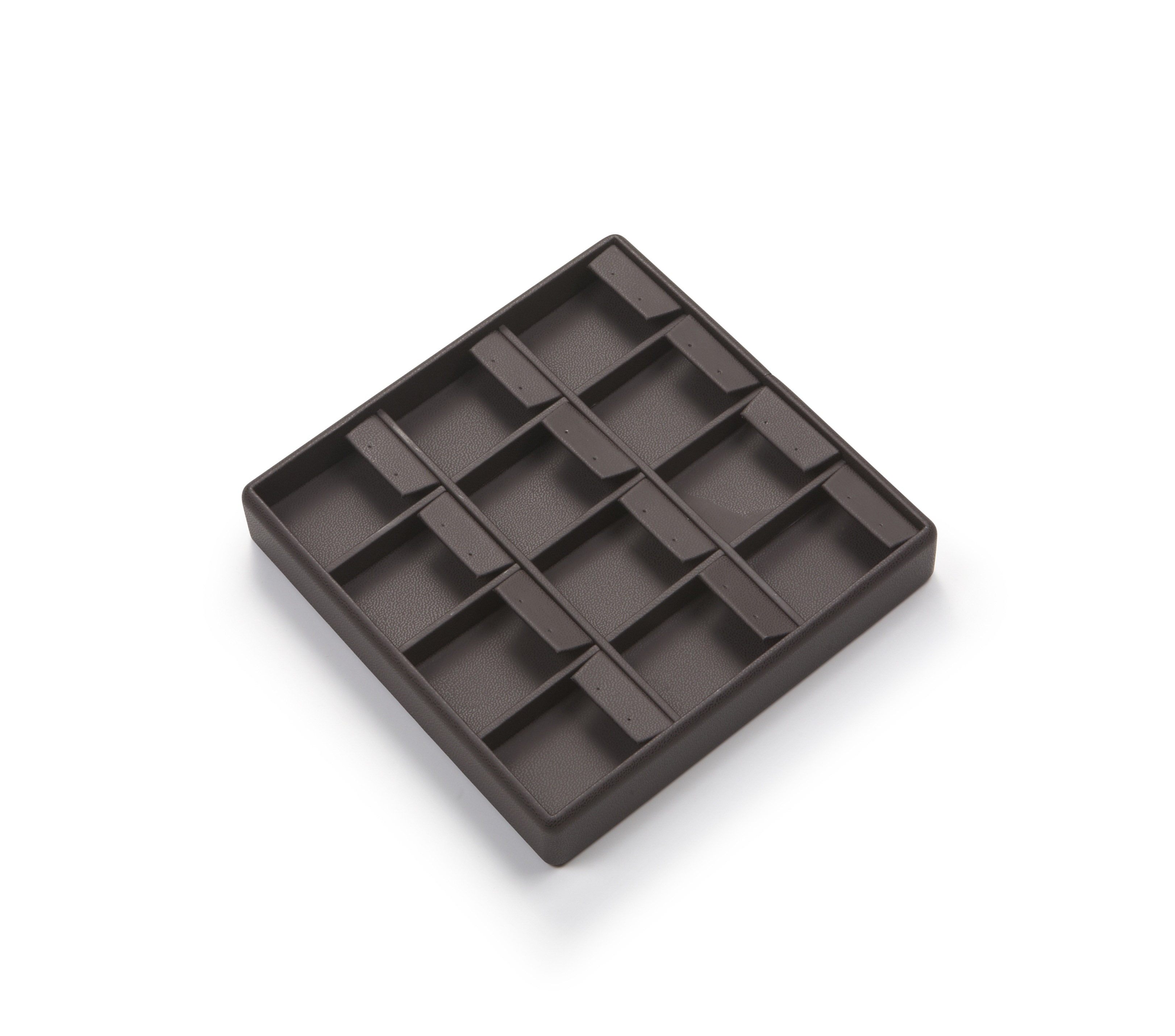 Chocolate Leatherette 12 Earring Tray