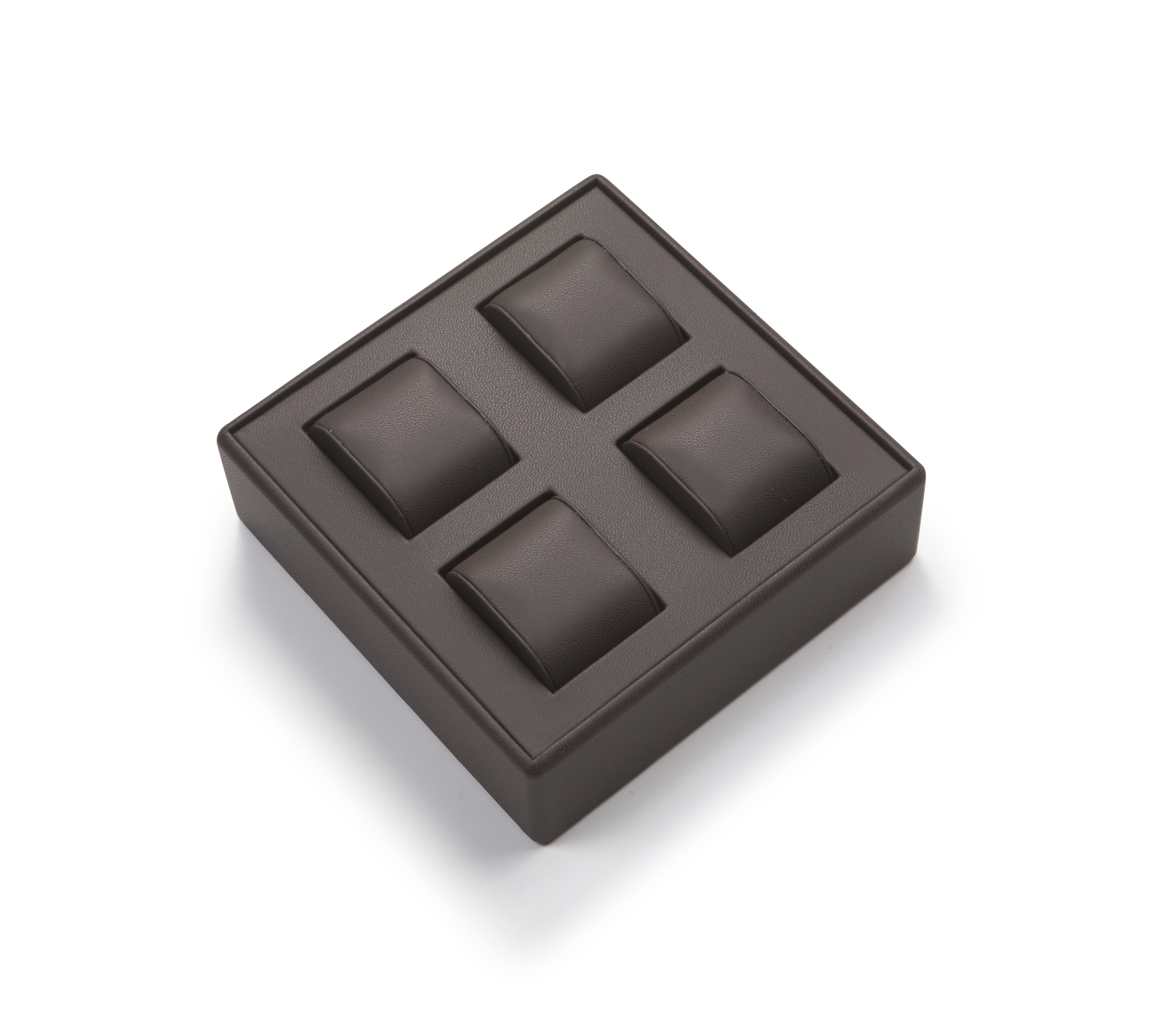Chocolate Leatherette 4 Watch Tray