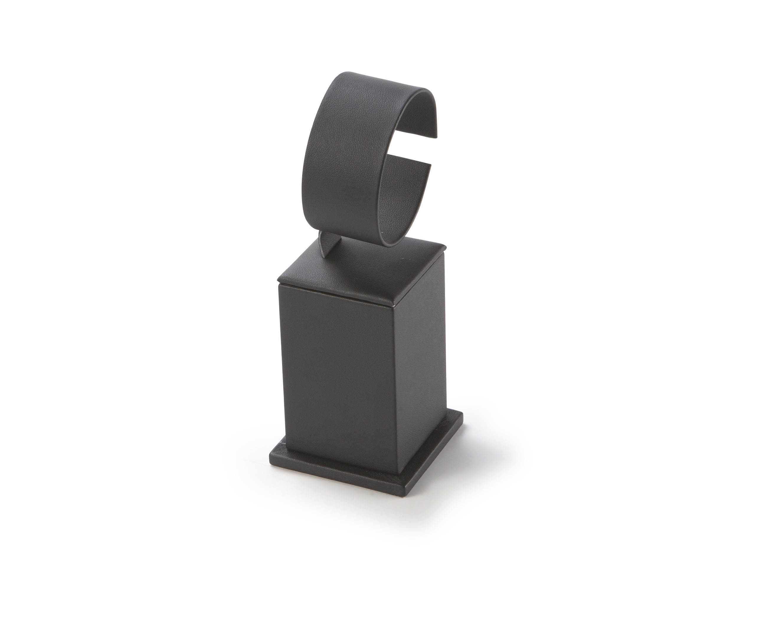 Black Leatherette Tall Watch Stand