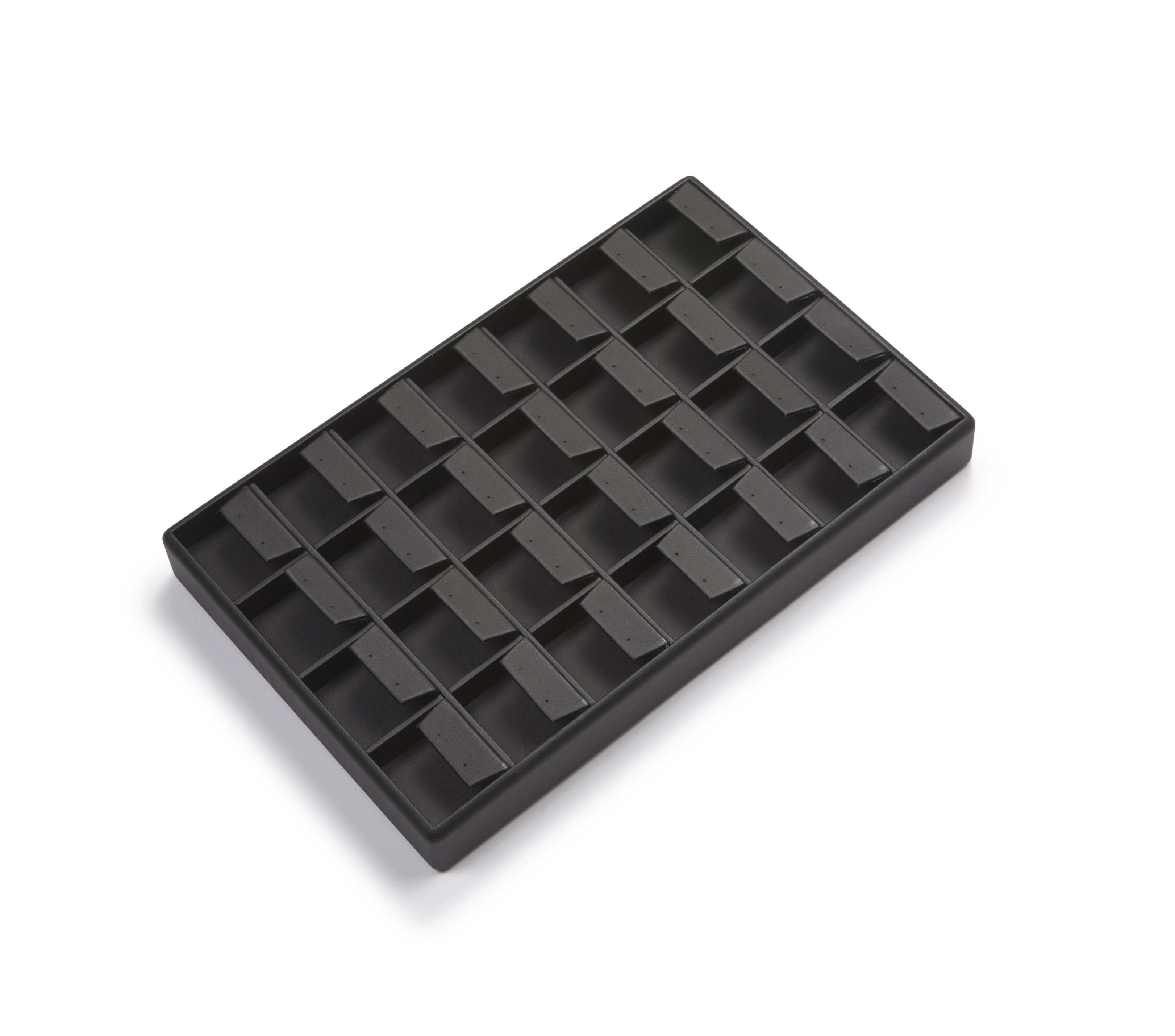 Black Leatherette 28 Earring Tray