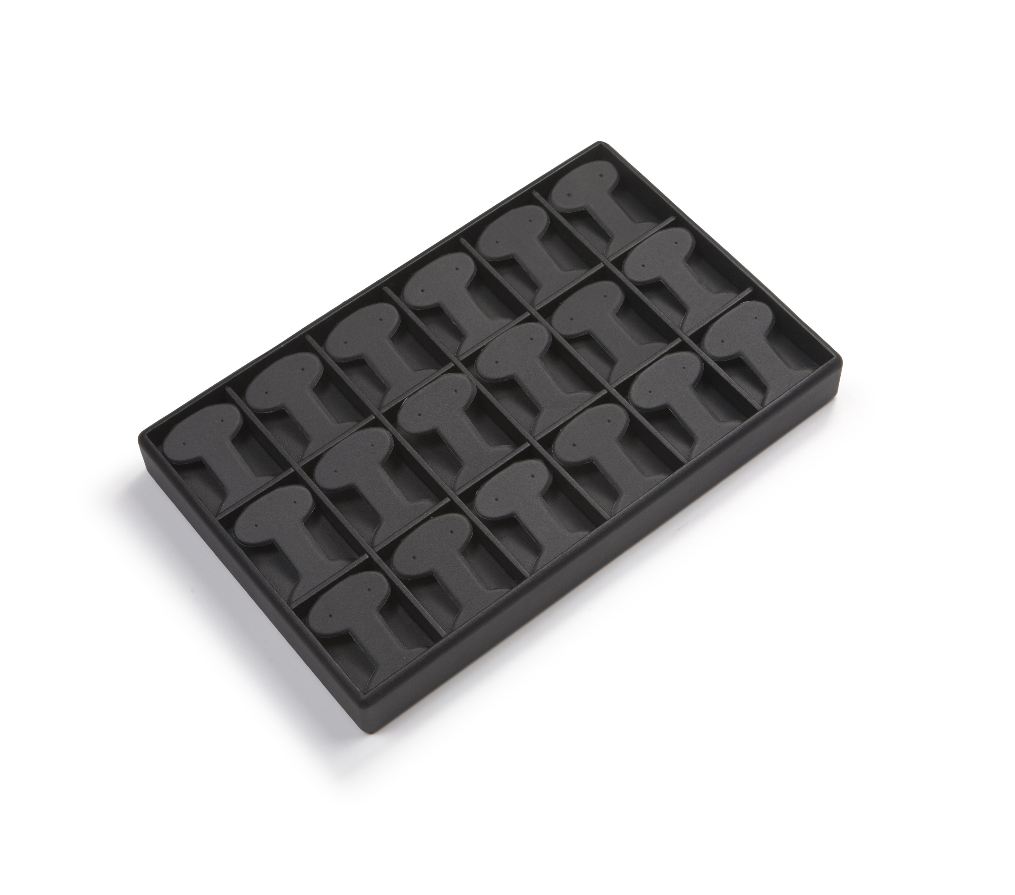 Black Leatherette 18 Earring Tray