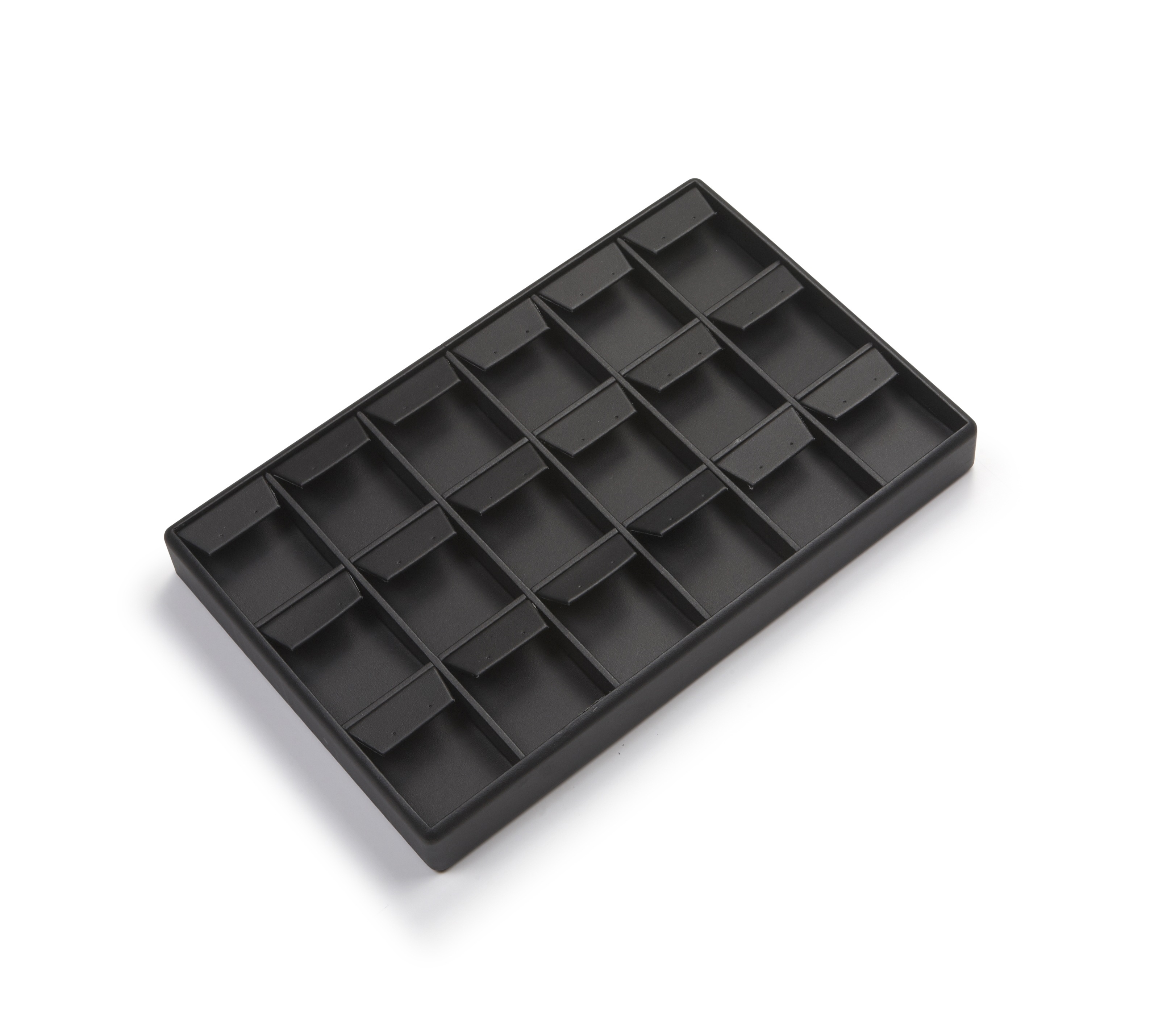 Black Leatherette 18 Earring Tray