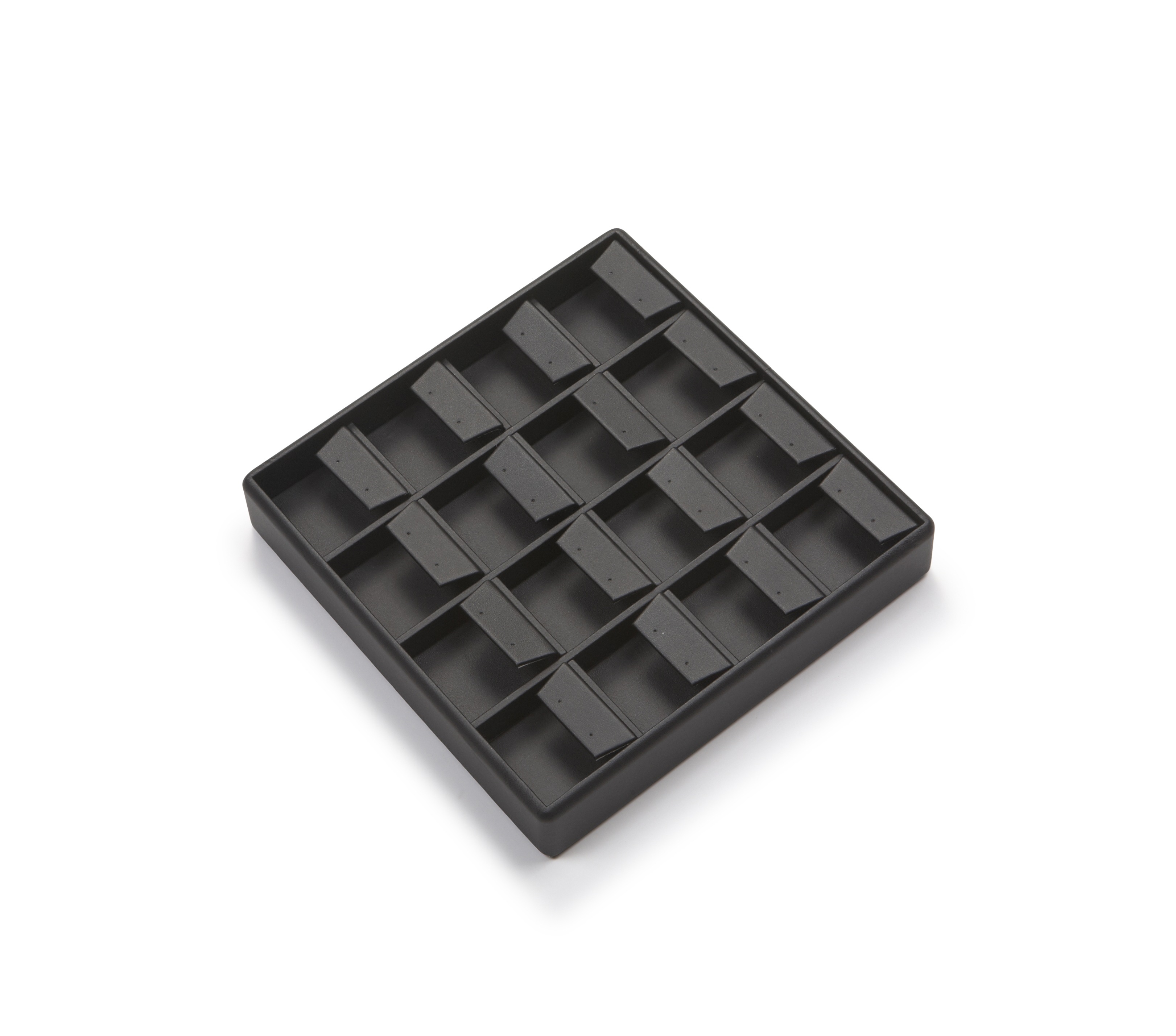 Black Leatherette 16 Earring Tray