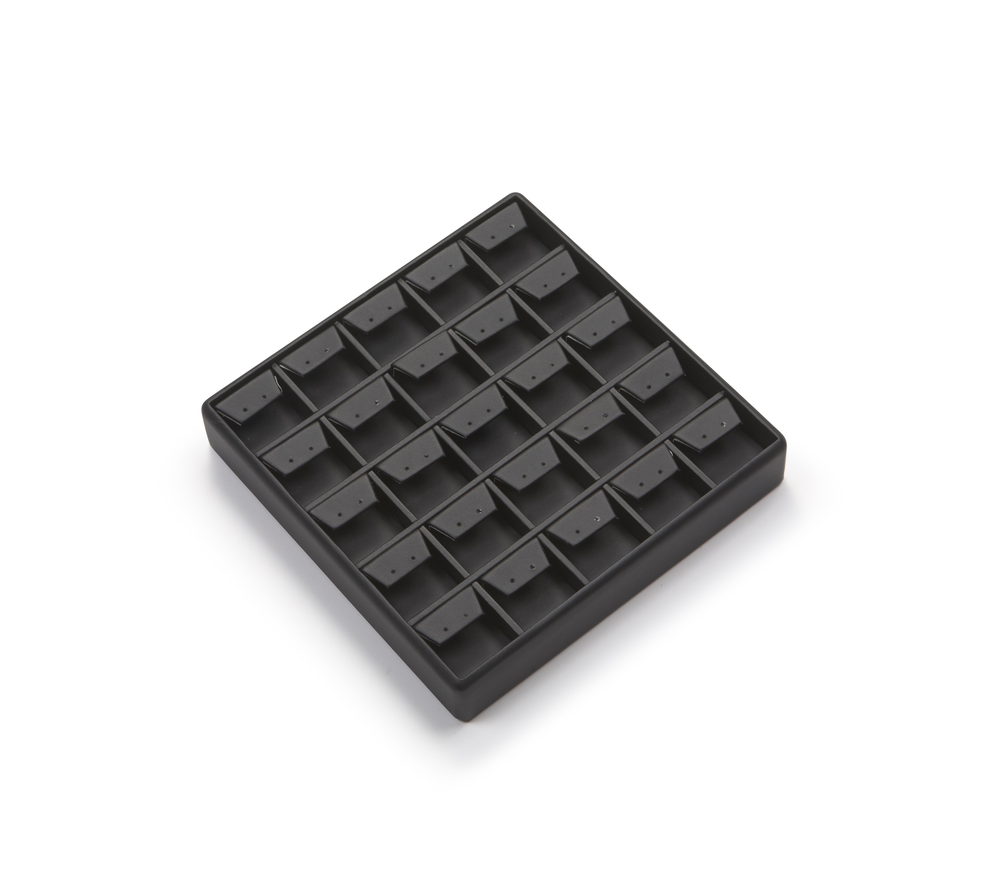 Black Leatherette 25 Earring Tray