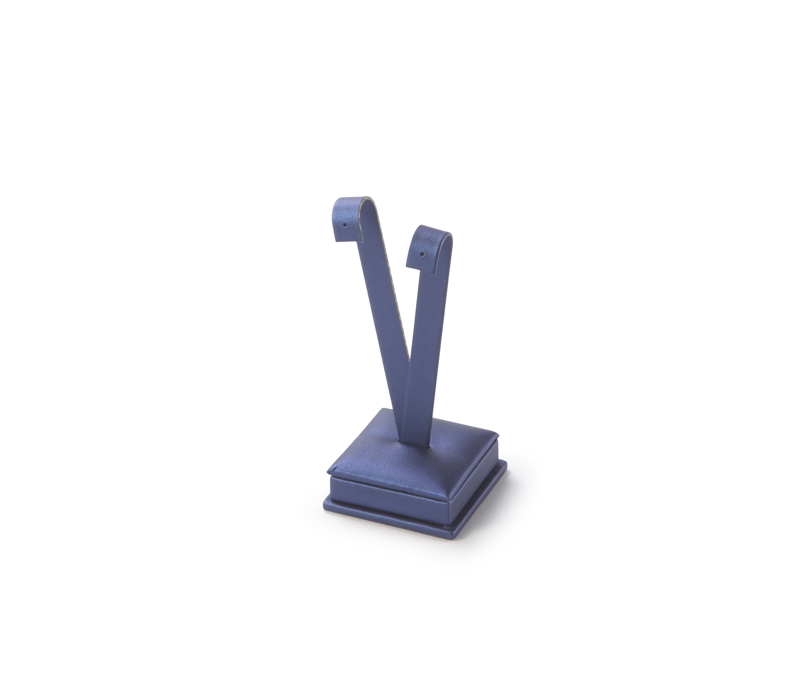 Navy Blue Leatherette Tall Earring Stand