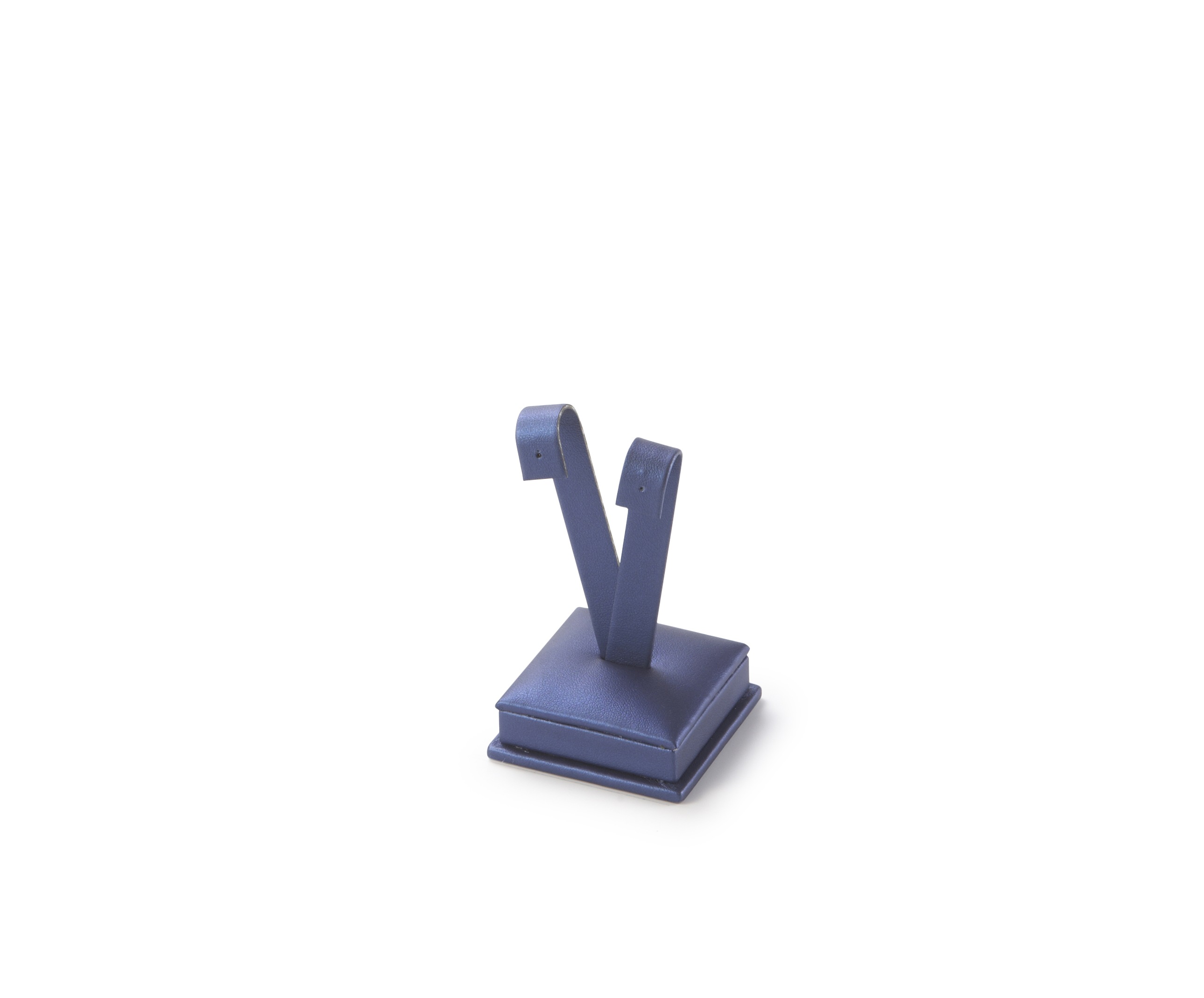 Navy Blue Leatherette Short Earring Stand