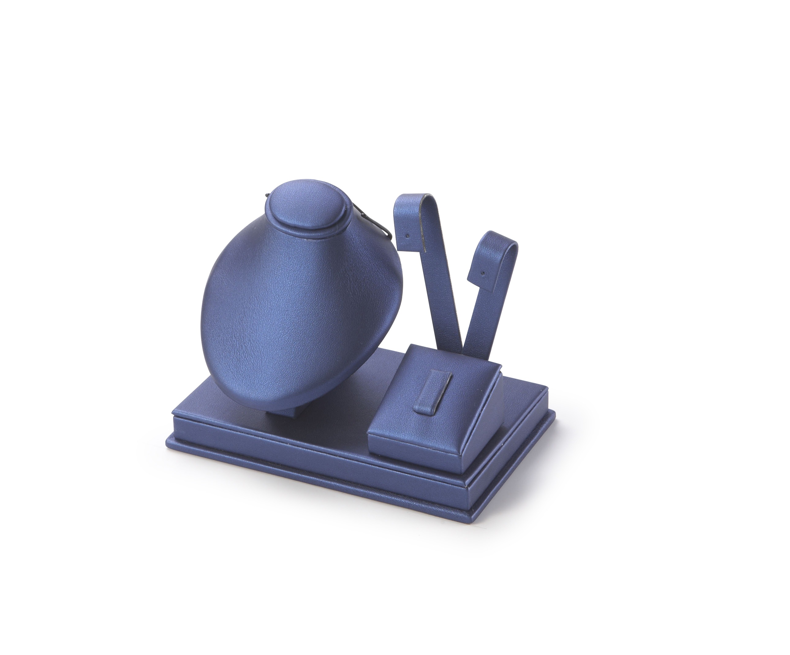 Navy Blue Leatherette Earring/Ring/Pendant Stand