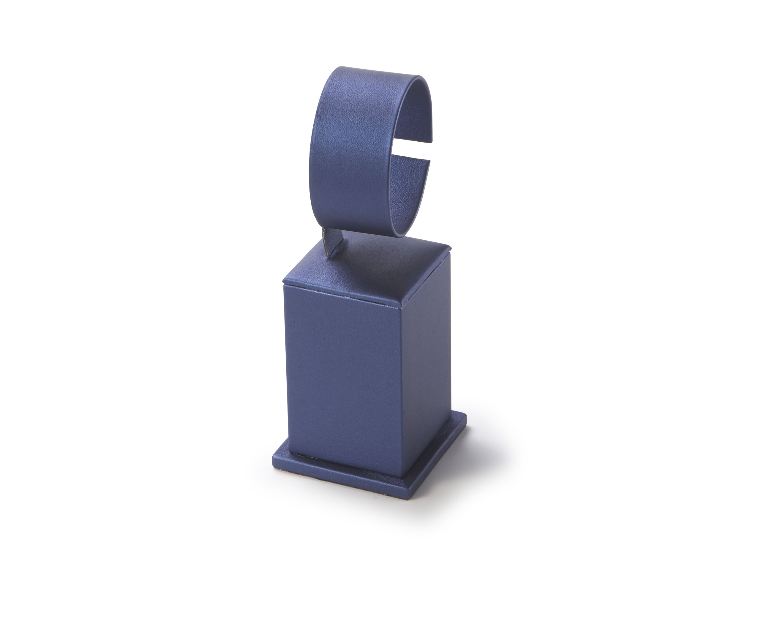 Navy Blue Leatherette Tall Watch Stand
