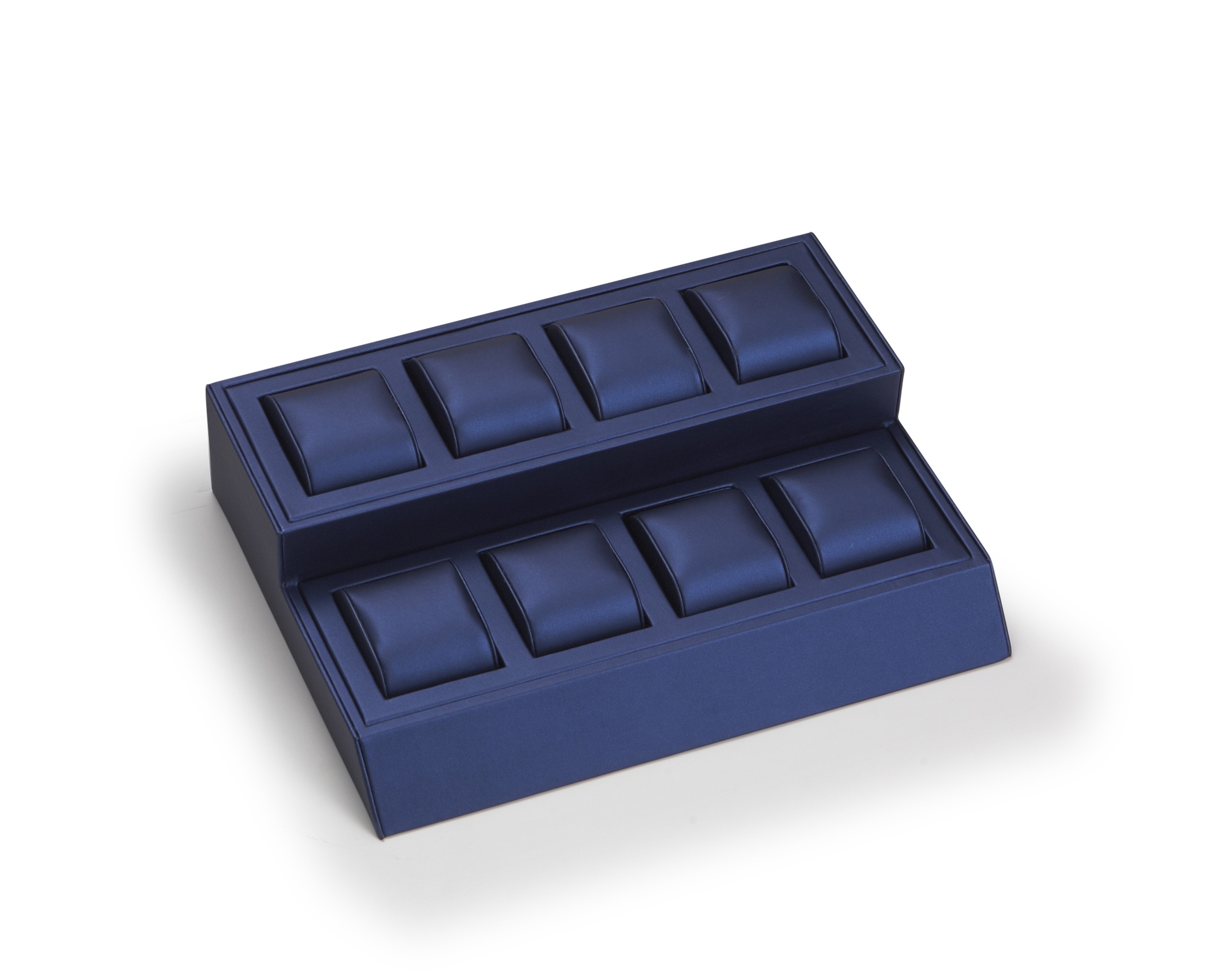 Navy Blue Leatherette 8 Watch Stand