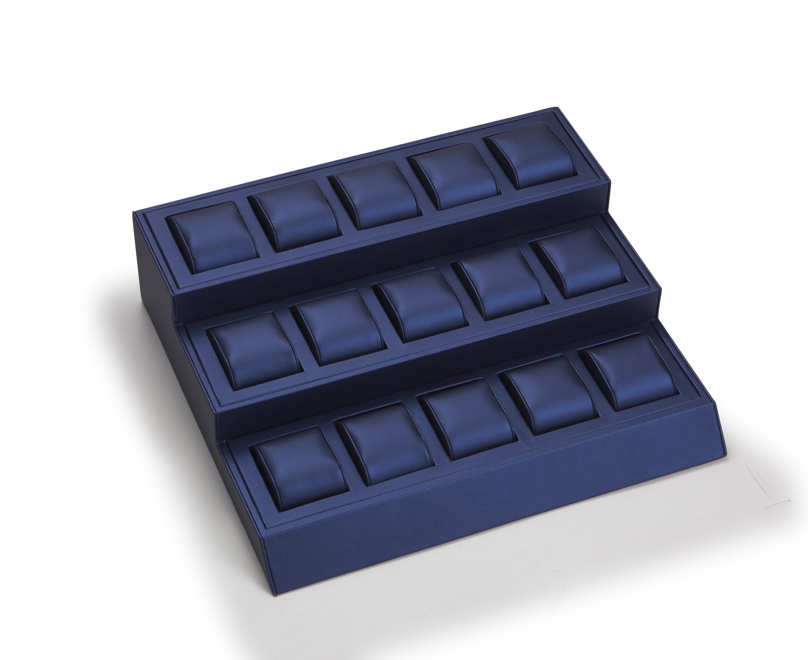 Navy Blue Leatherette 15 Watch Stand
