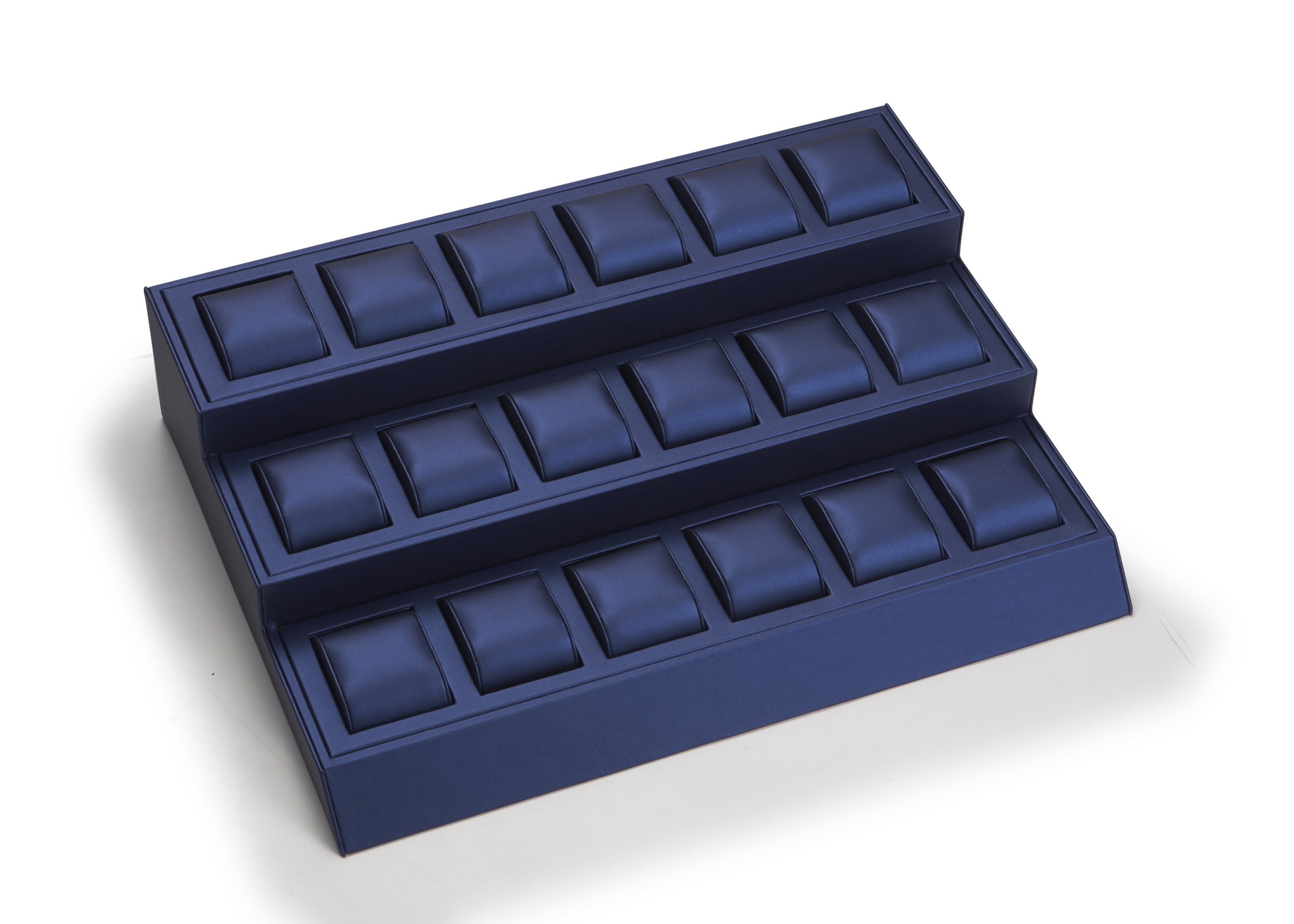 Navy Blue Leatherette 18 Watch Stand