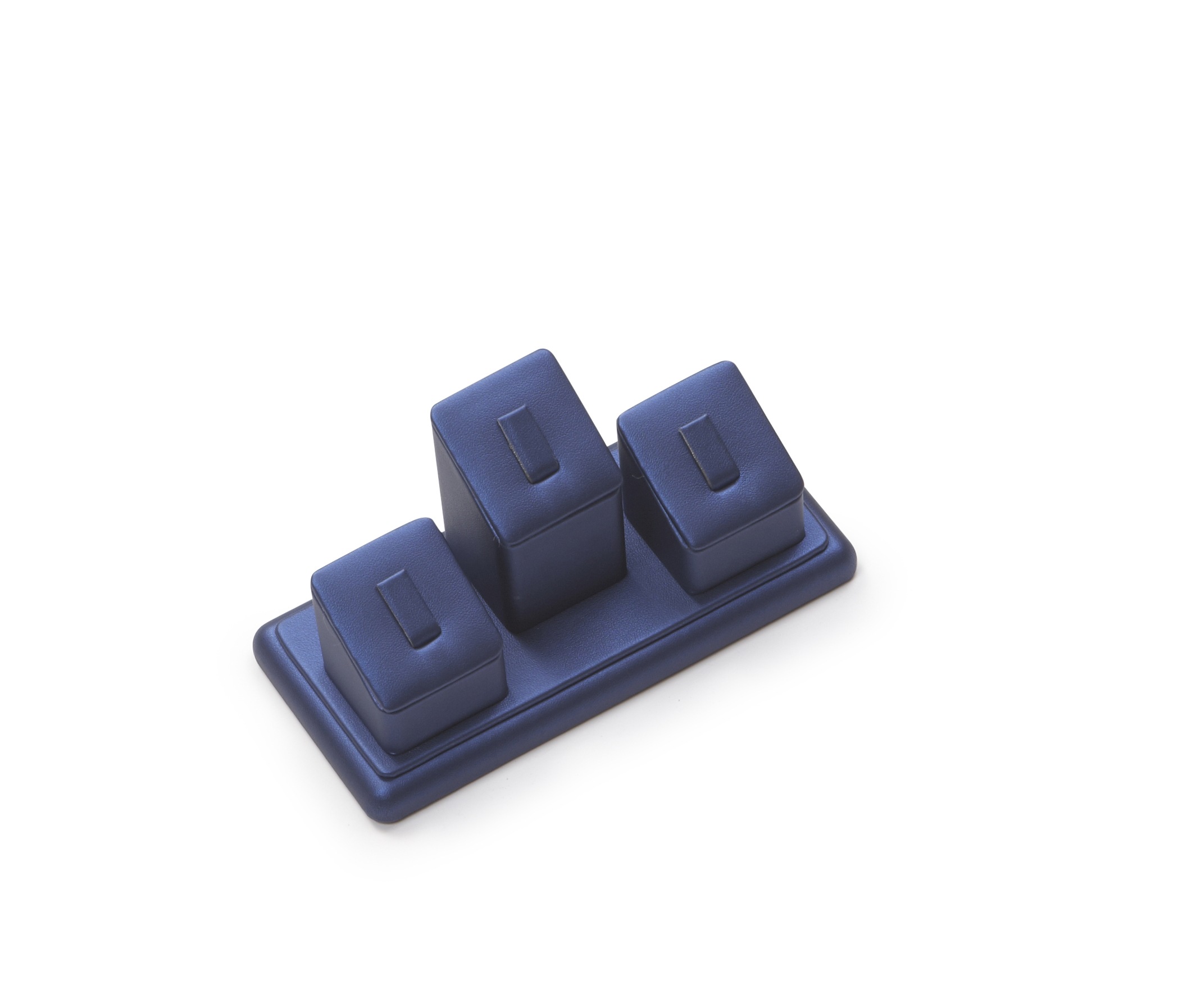 Navy Blue Leatherette 3 Clip Ring Stand