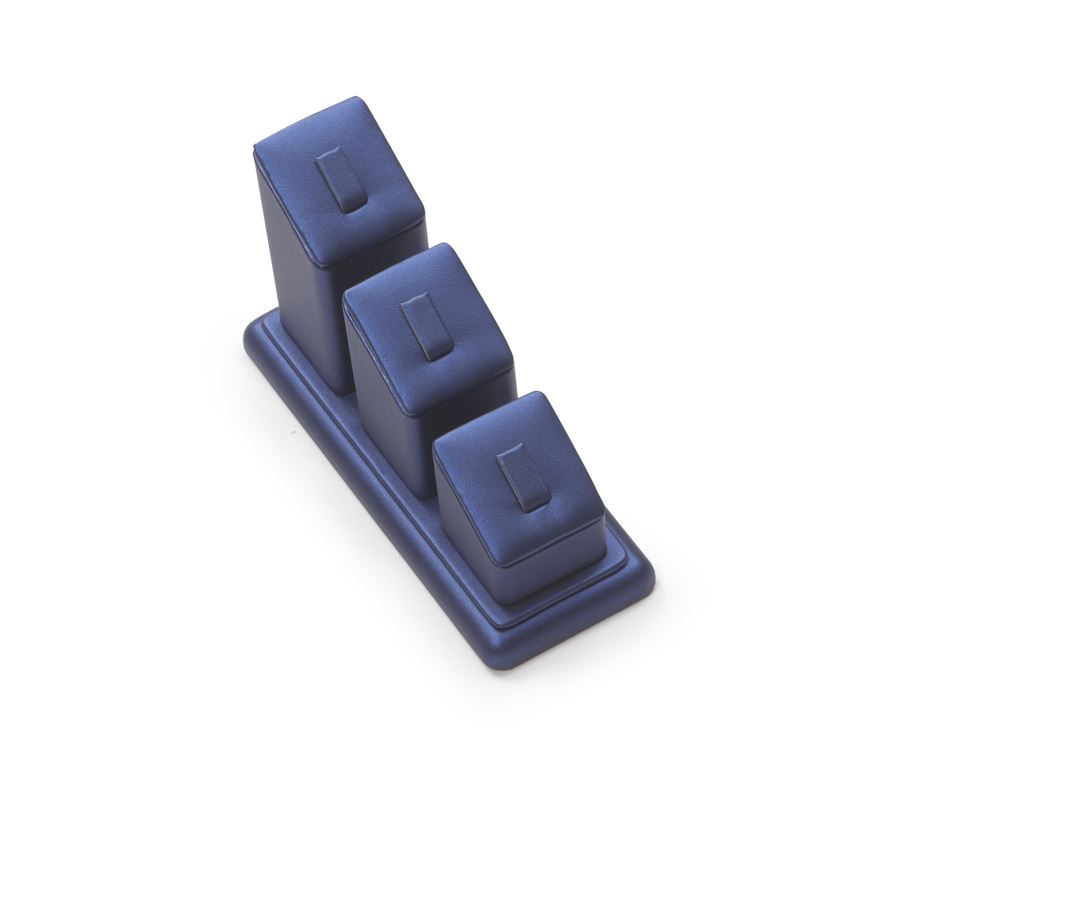 Navy Blue Leatherette 3 Clip Ring Stand