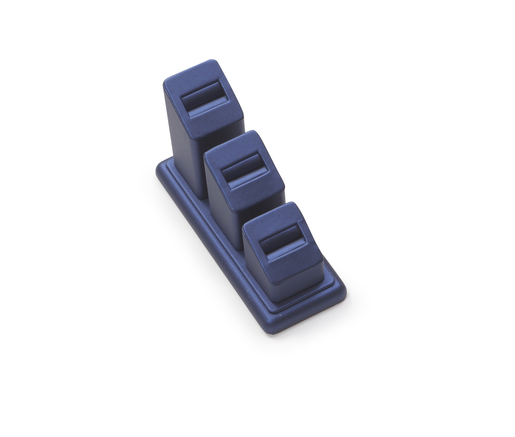 Navy Blue Leatherette 3 Ring Slot Stand