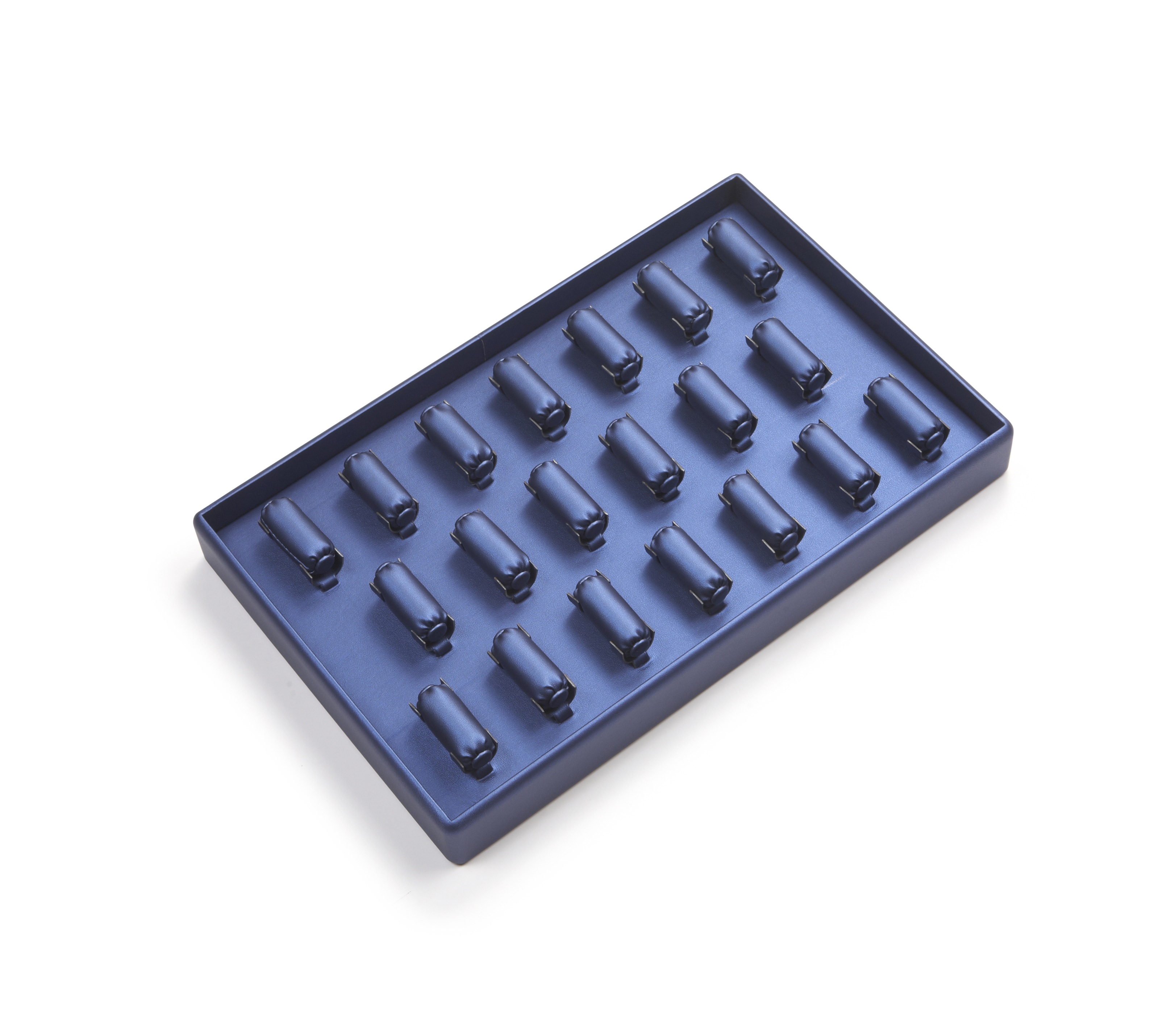 Navy Blue Leatherette 20 Ring Bar Tray