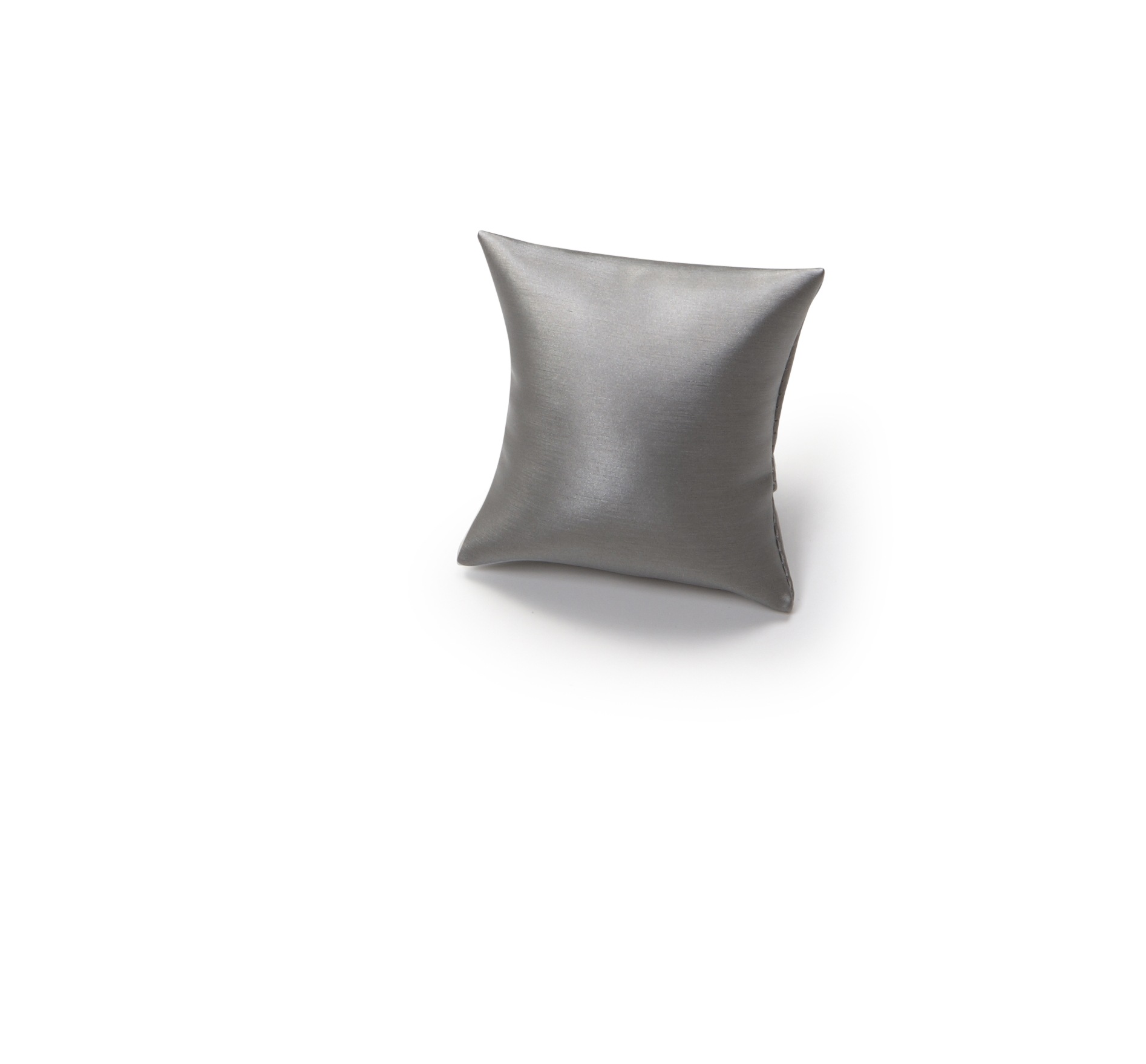 Silver Gray Leatherette Pillow
