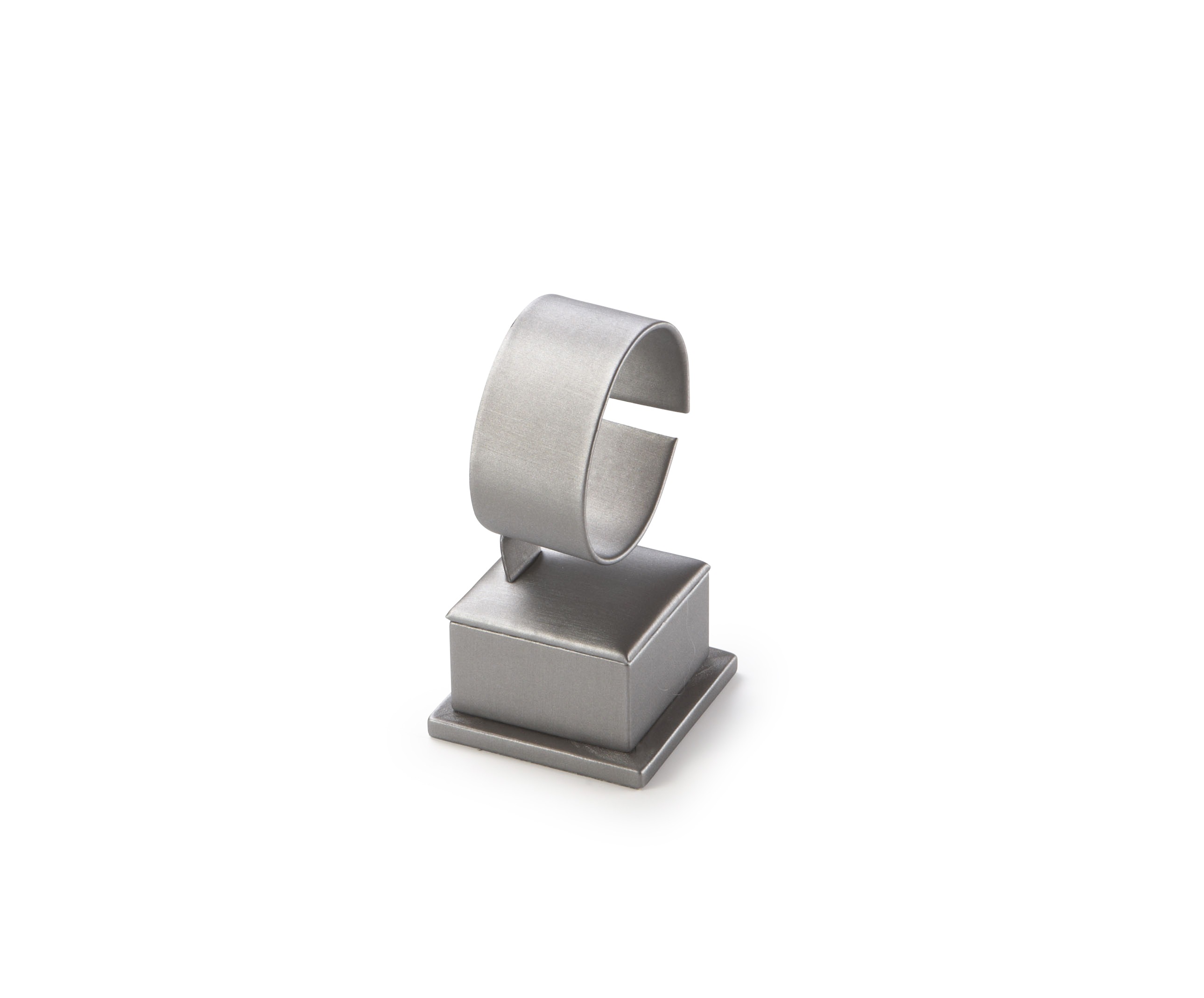 Silver Gray Leatherette Short Watch Stand