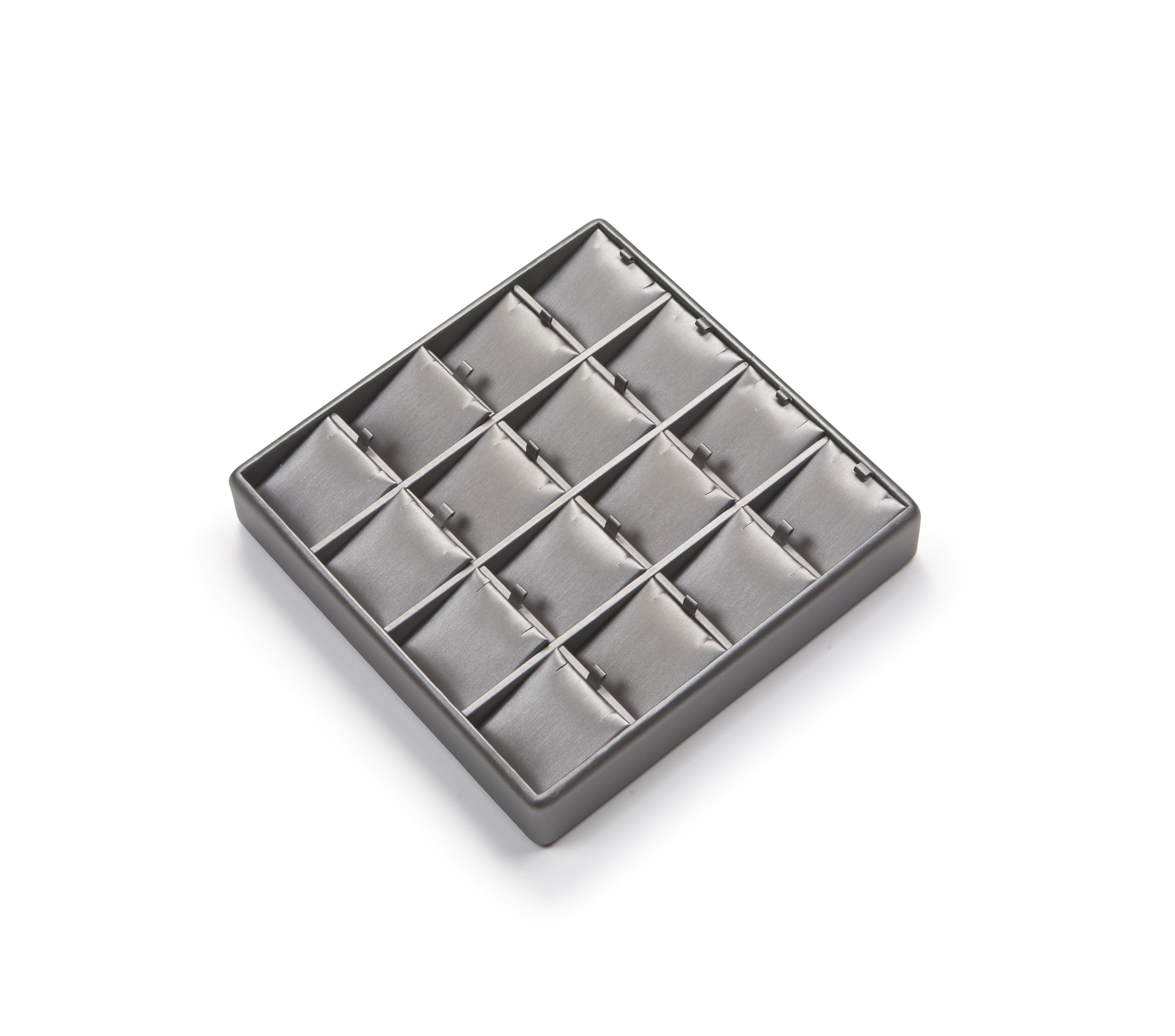 Silver Gray Leatherette 16 Pendant Tray