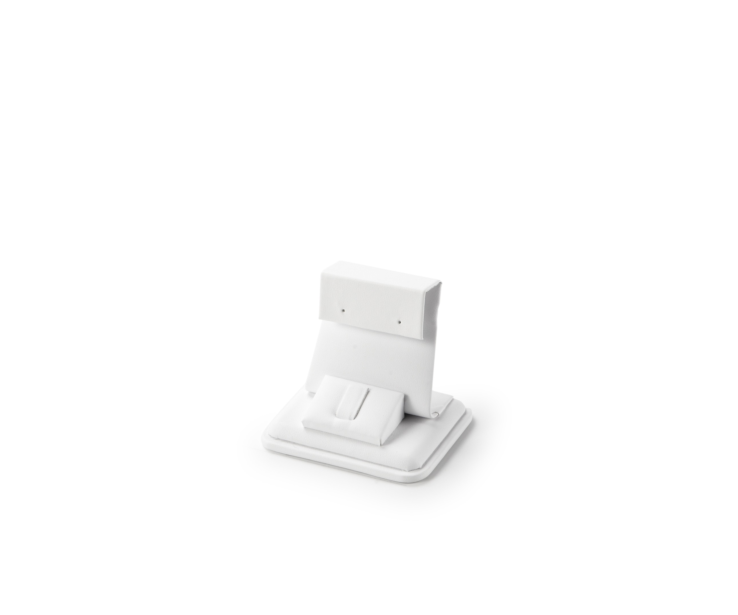 White Leatherette Earring/Ring Stand