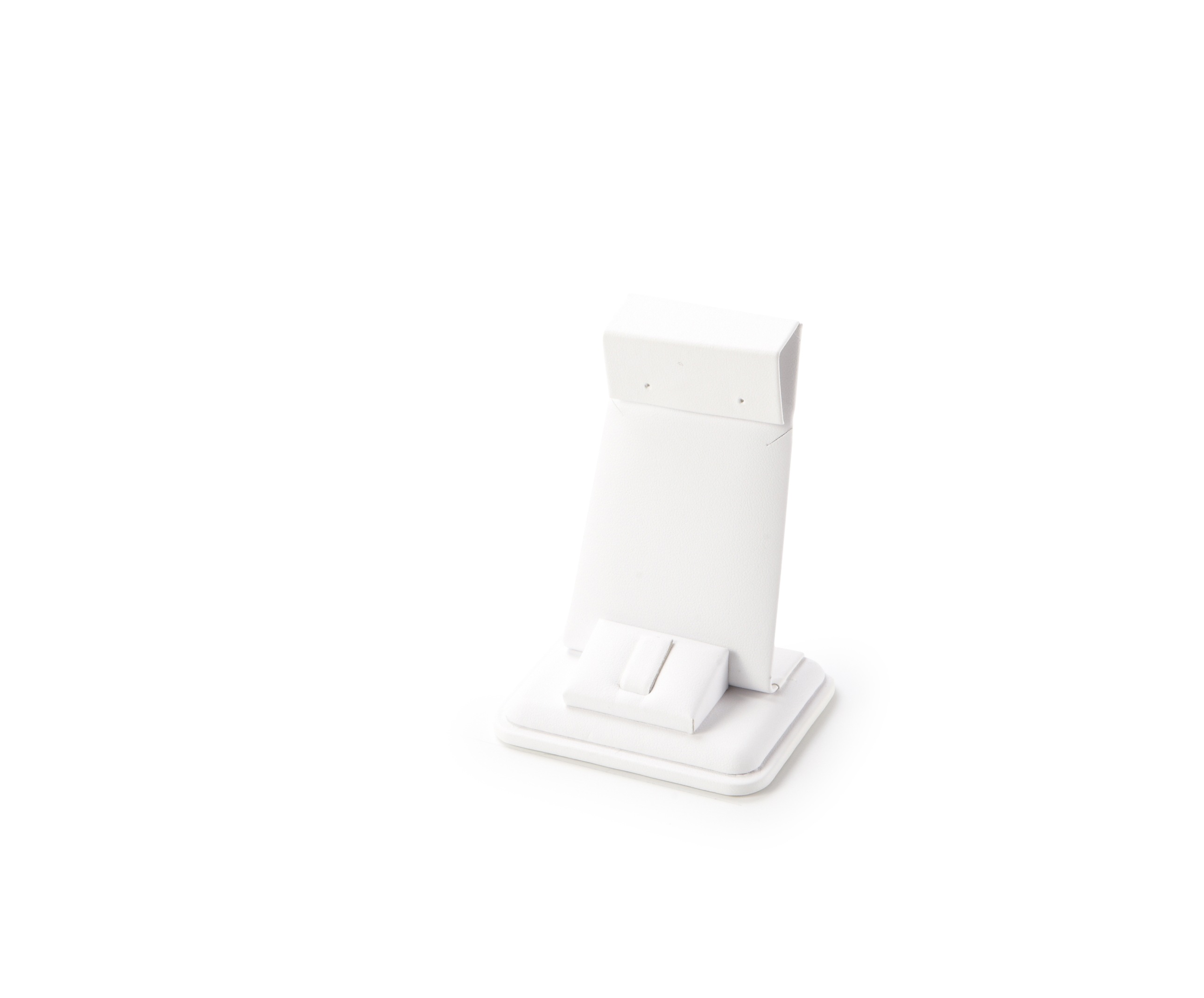 White Leatherette Earring/Ring Stand