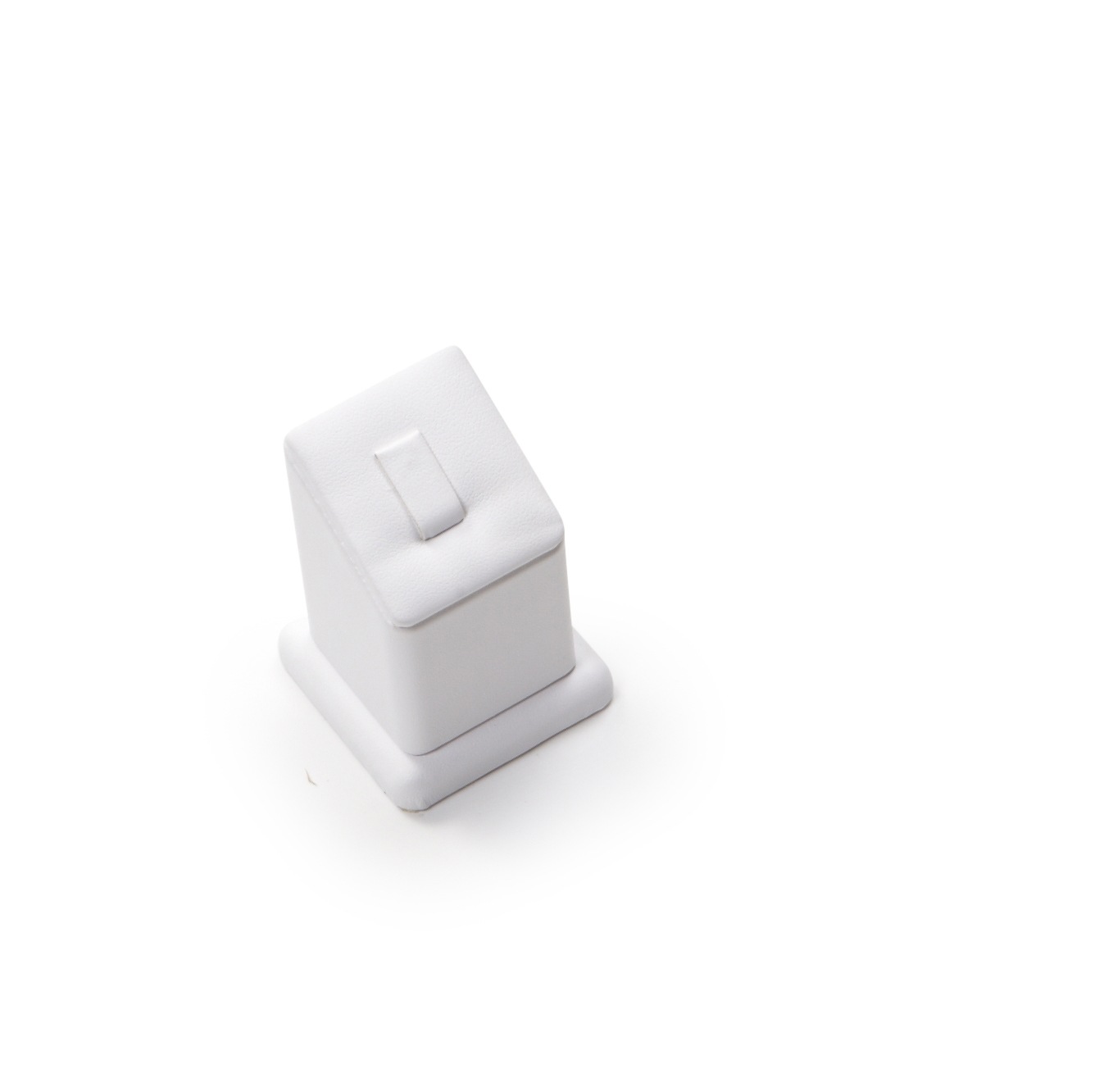 White Leatherette 1 Clip Ring Stand