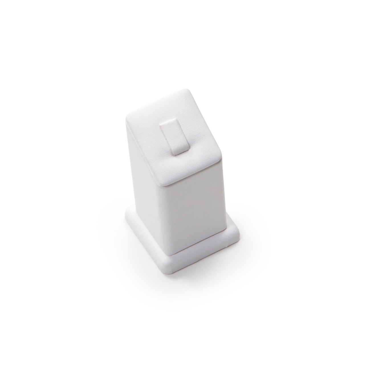 White Leatherette 1 Clip Ring Stand