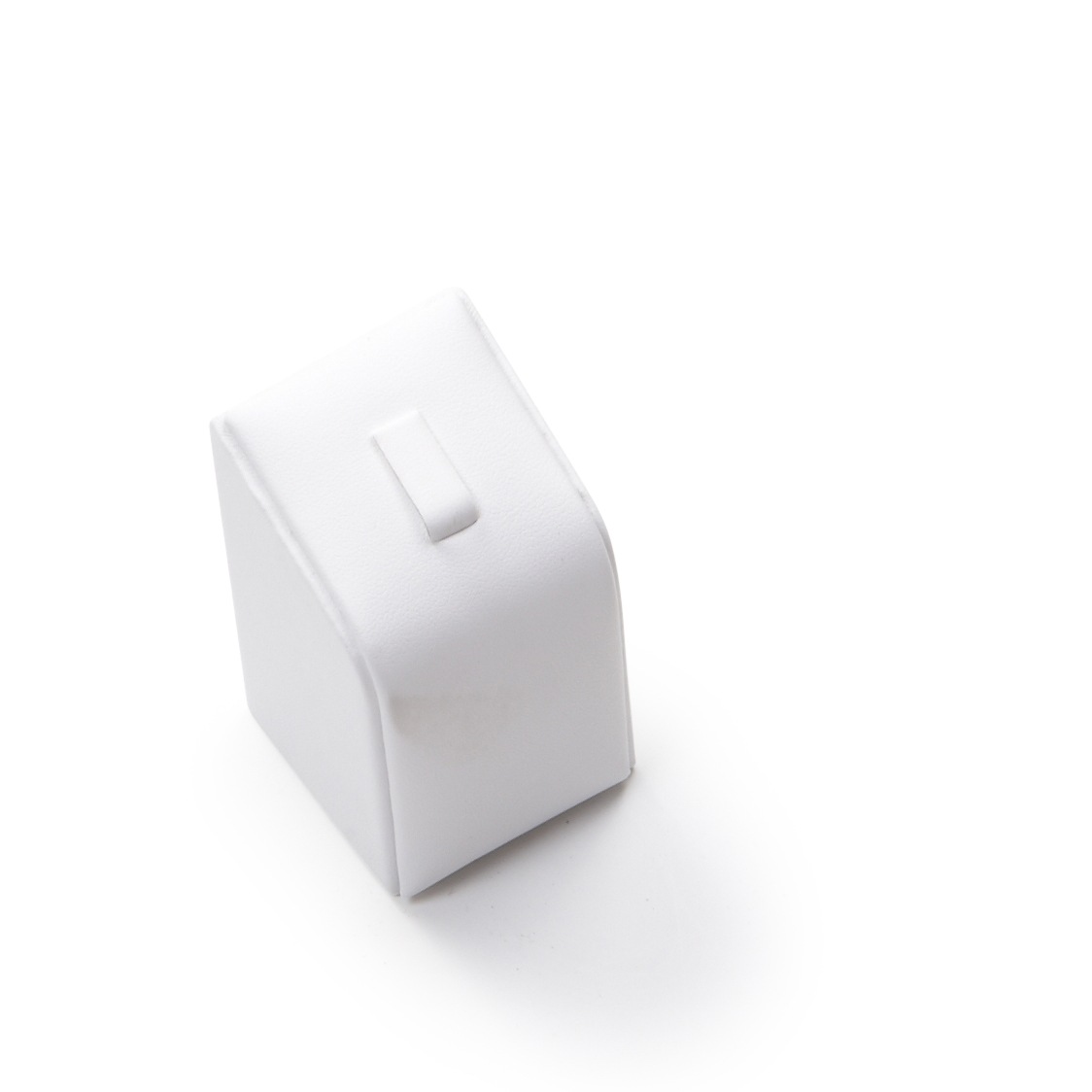 White Leatherette Ring Clip Stand