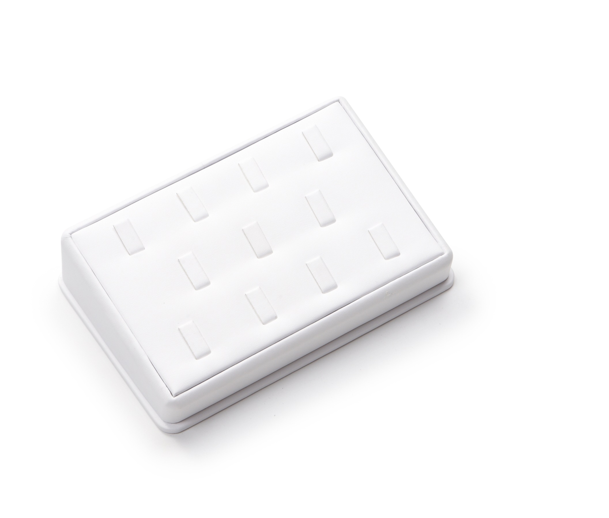 White Leatherette 11 Clip Ring Tray