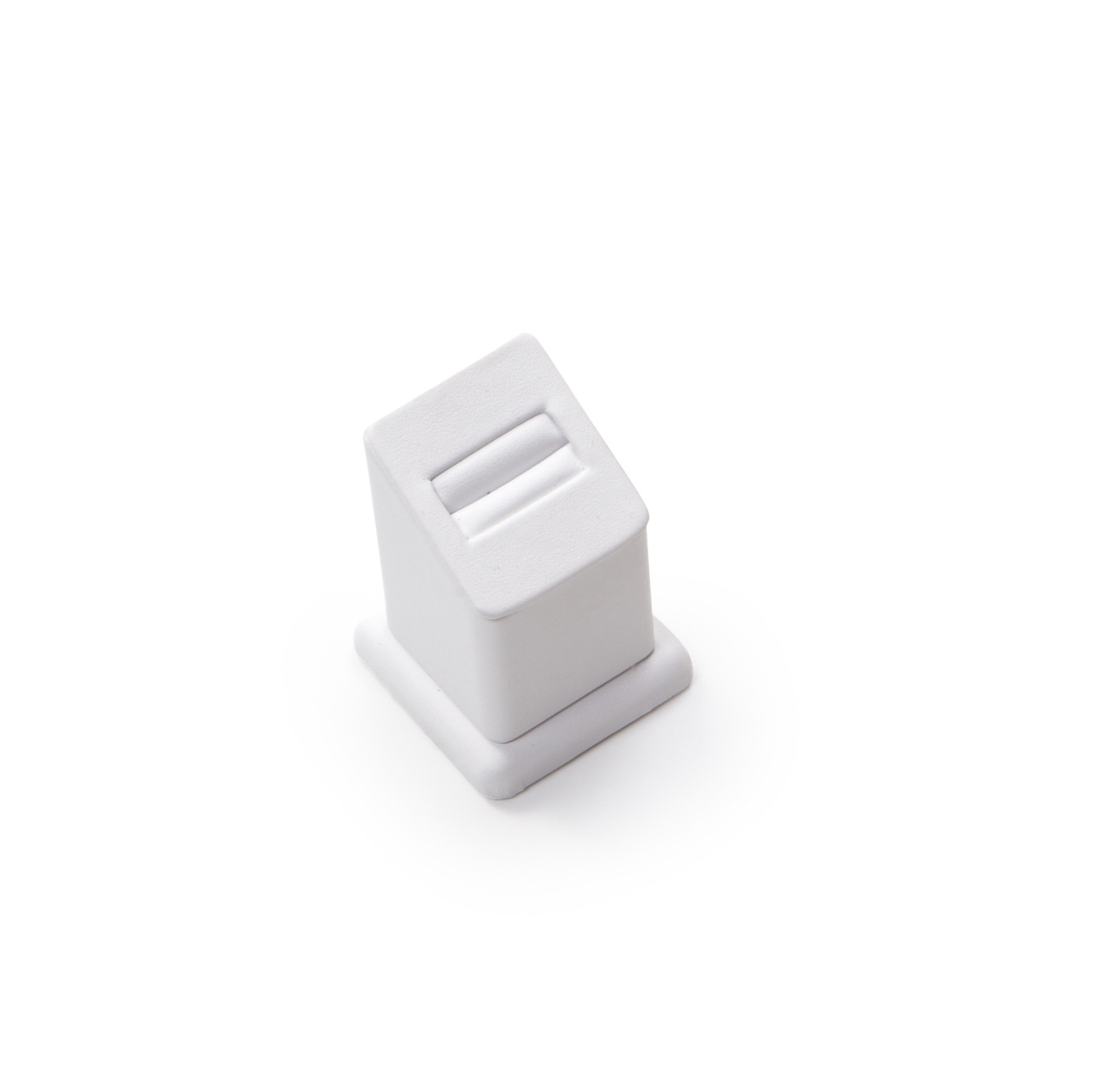 White Leatherette 1 Ring Slot Stand