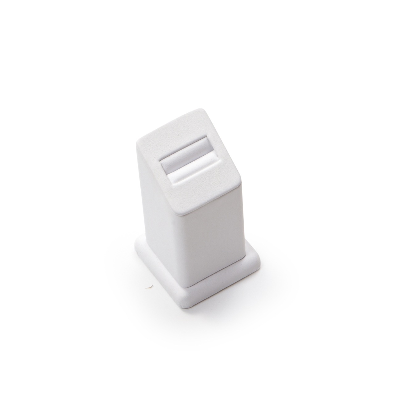 White Leatherette 1 Ring Slot Stand