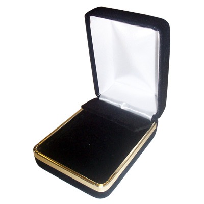 Velveteen Drop Earring/Large Box with Gold Rim  