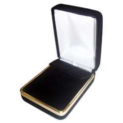 Velveteen Drop Earring/Large Box with Gold Rim  