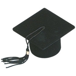 Black Graduation Hat Ring Box