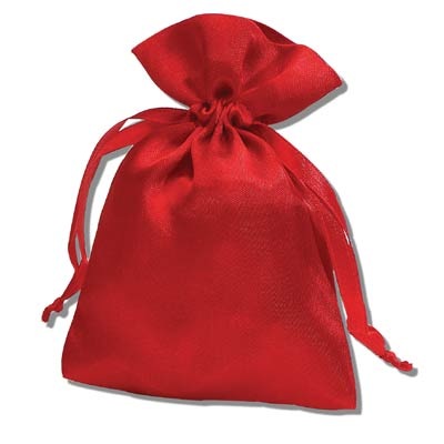 Square Satin Drawstring Pouch  		  		  	       