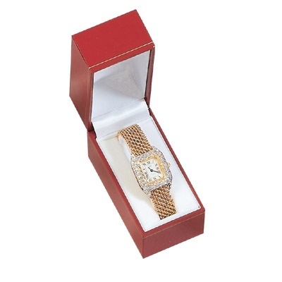 Leatherette with Gold Rim Bangle/Watch Box           