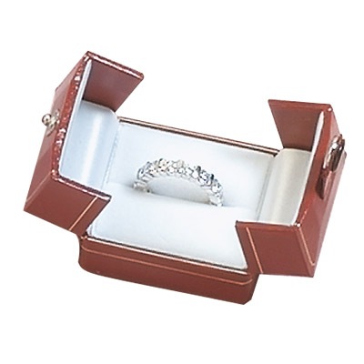 Leatherette Double Door Ring Box   	   	         