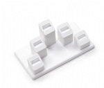 White Leatherette 5 Ring Slot Stand