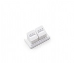 White Leatherette 2 Ring Slot Stand