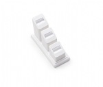 White Leatherette 3 Ring Slot Stand