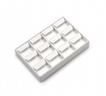 White Leatherette 12 Earring Tray